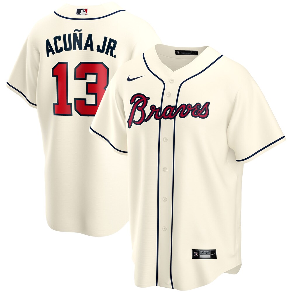 Ronald Acuna Jr. Atlanta Braves Alternate 2020 Player Baseball Jersey - Cream