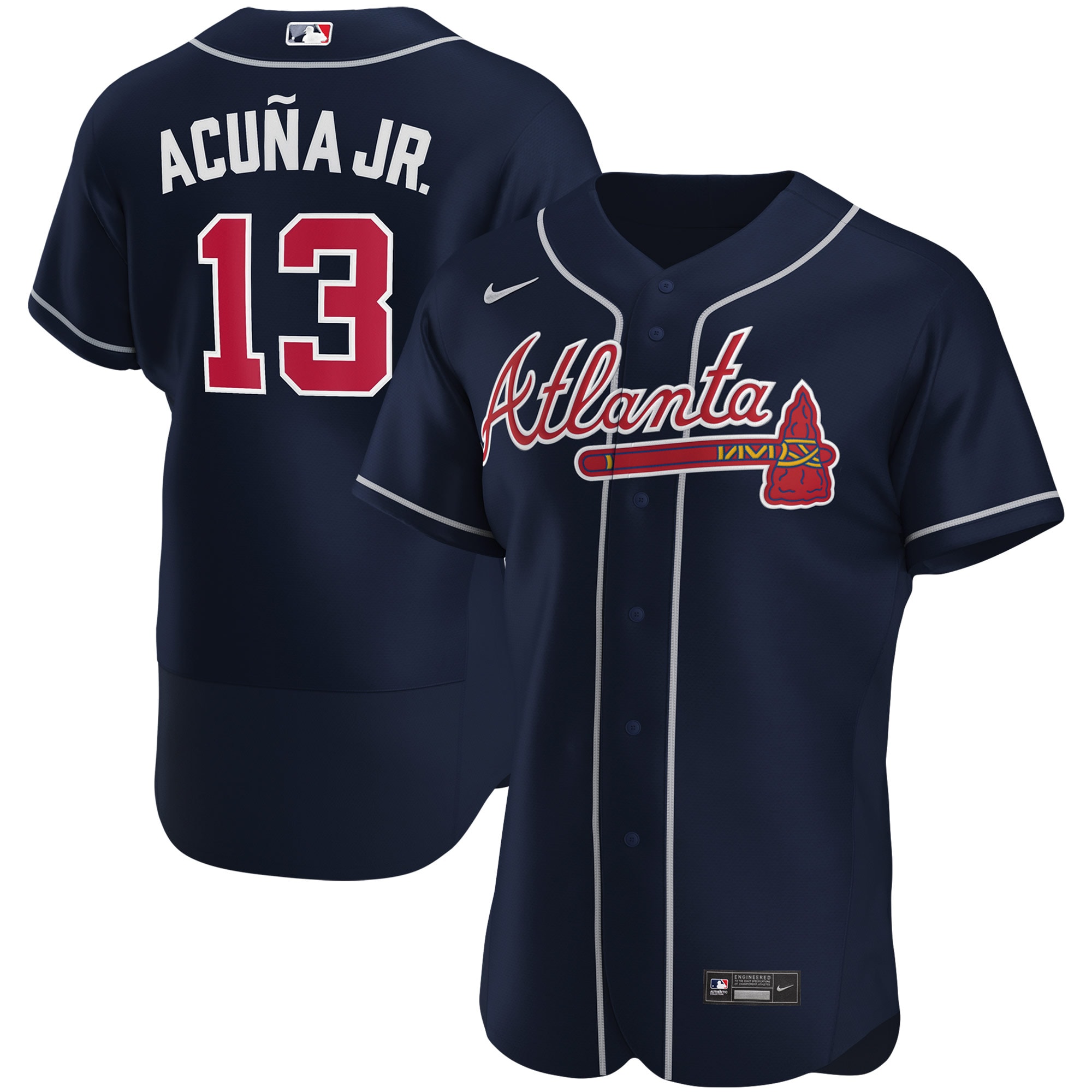 Ronald Acuna Jr. Atlanta Braves Alternate Authentic Player Baseball Jersey – Navy