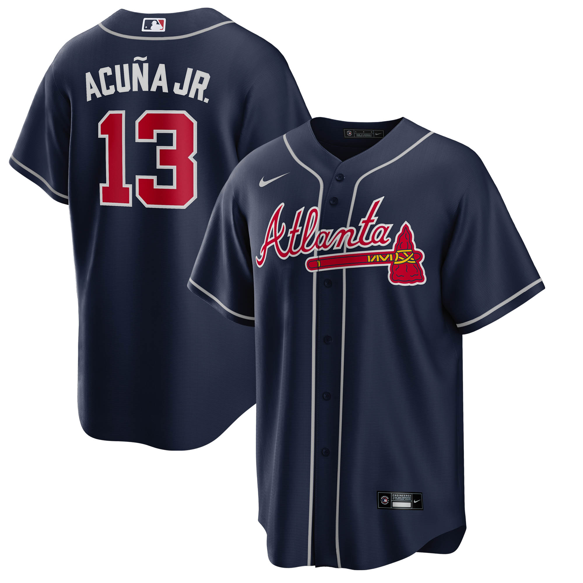 Ronald Acuna Jr. Atlanta Braves Alternate Replica Player Name Baseball Jersey – Navy