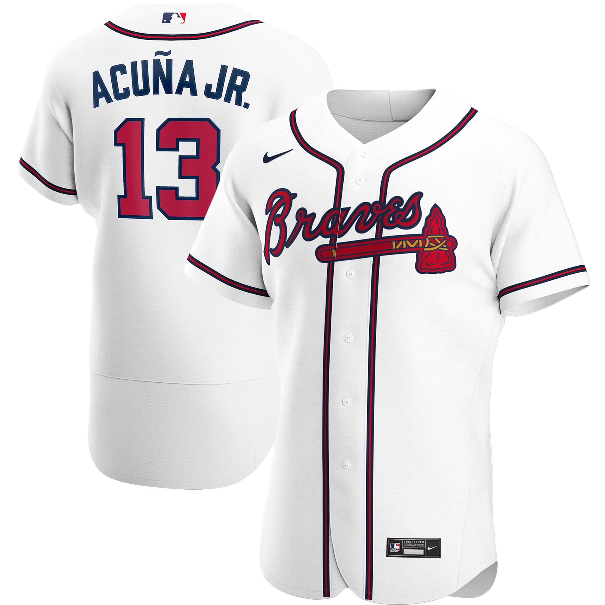 Ronald Acuna Jr. Atlanta Braves Home Authentic Player Baseball Jersey - White