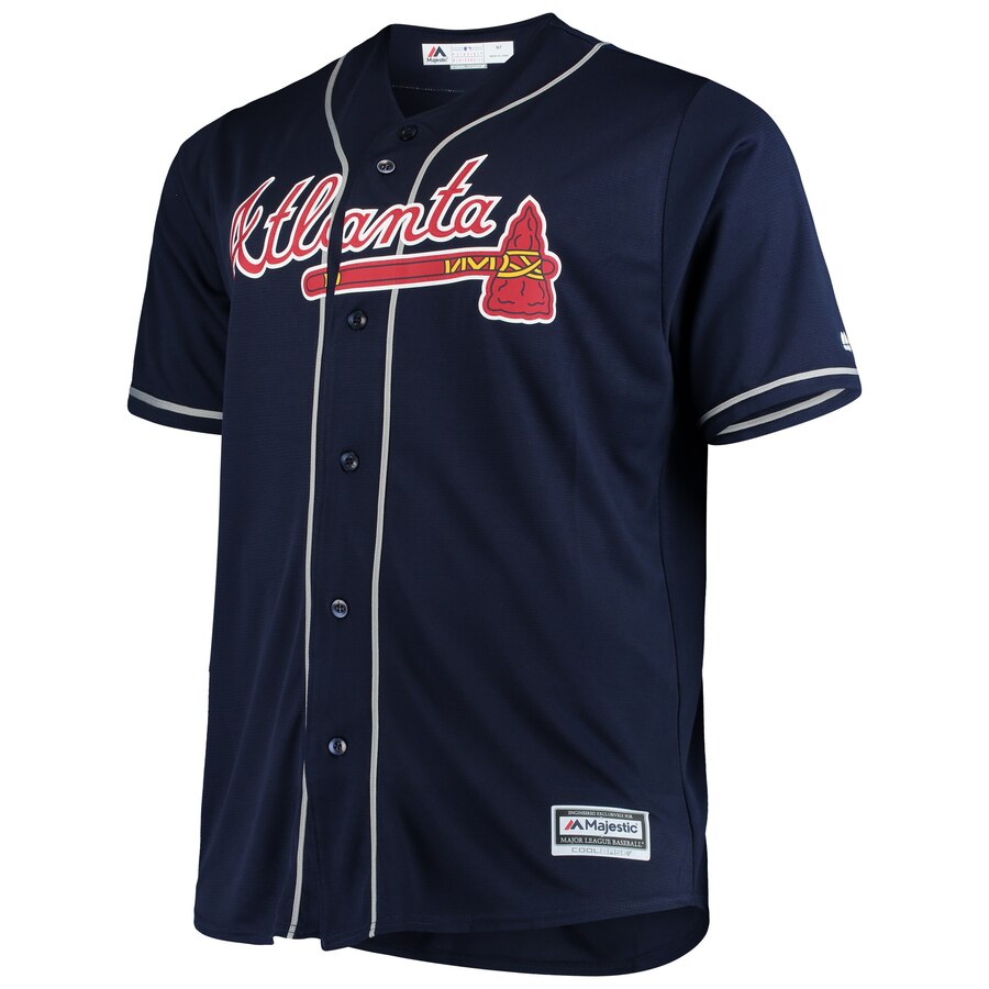 Alternative view of Ronald Acuna Jr. Atlanta Braves Majestic Big Tall Alternate Cool Base Player Baseball Jersey - Navy