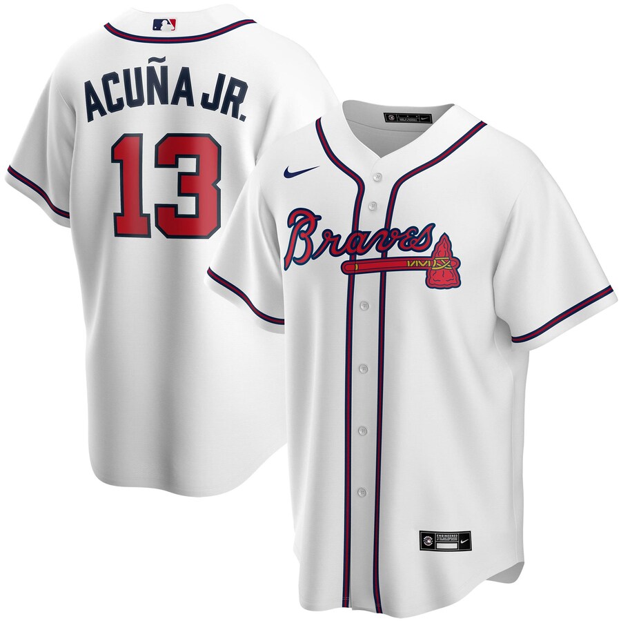 Ronald Acuna Jr. Atlanta Braves Women's Home 2020 Replica Player Baseball Jersey ÃƒÂ¢Ã¢â€šÂ¬Ã¢â‚¬Å“ White