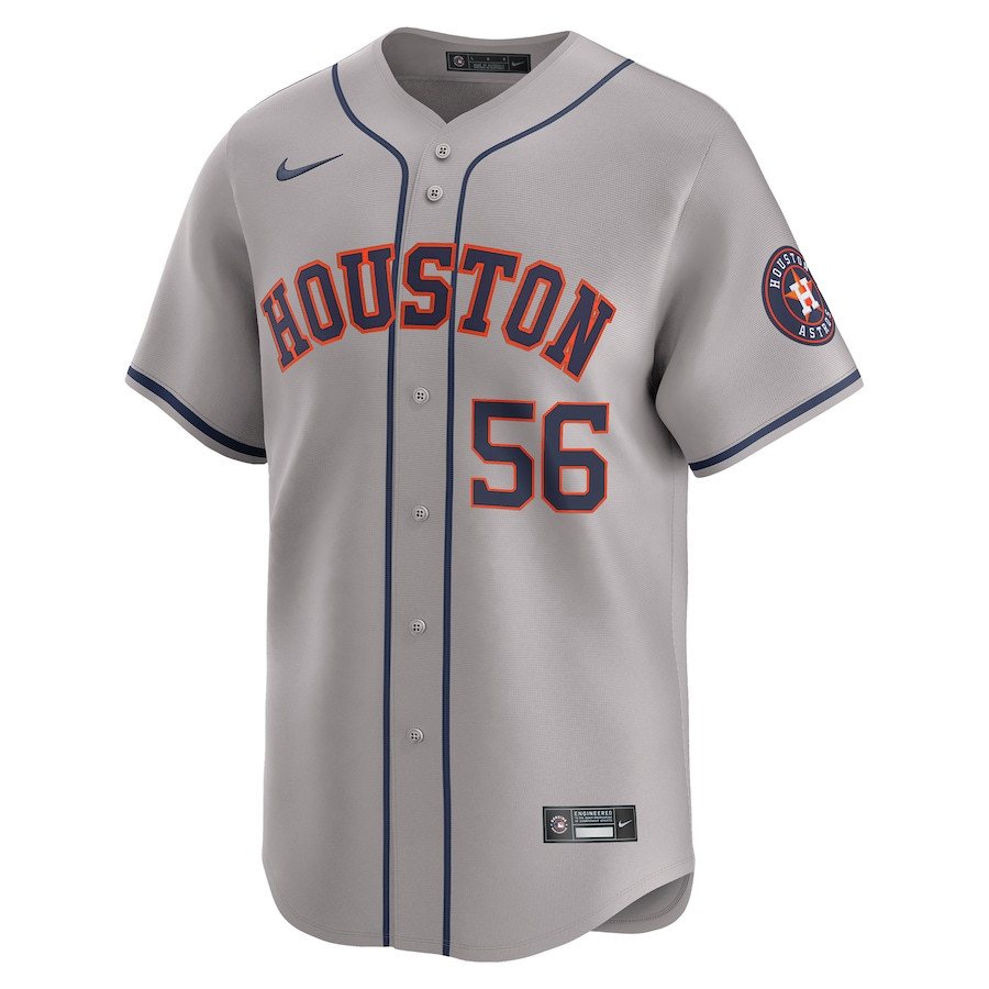 Alternative view of Ronel Blanco 56 Houston Astros Away Limited Men Baseball Jersey - Gray 