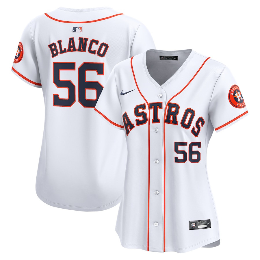 Ronel Blanco 56 Houston Astros Home Limited Women Baseball Jersey - White 