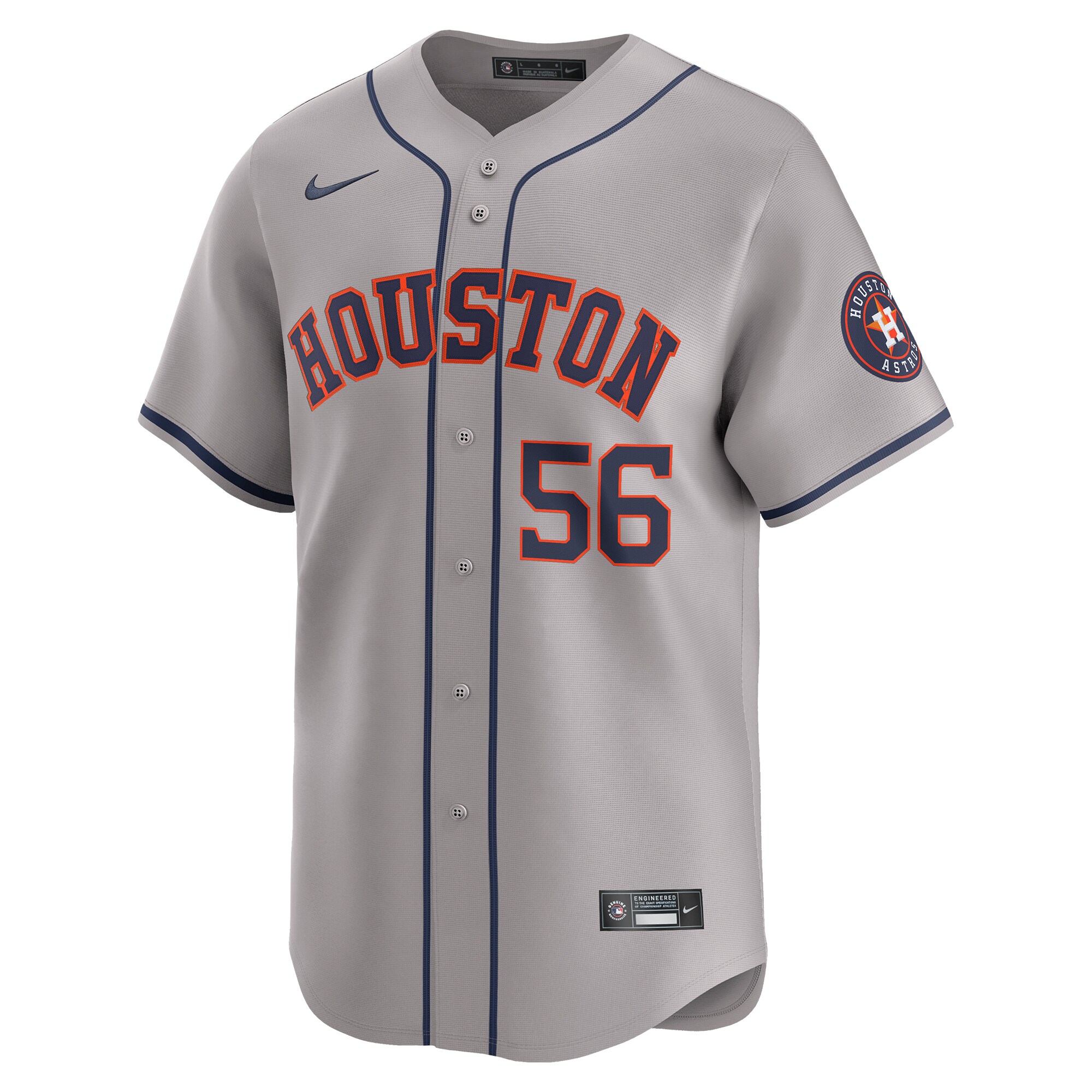 Alternative view of Ronel Blanco Houston Astros Away Limited Player Baseball Jersey - Gray