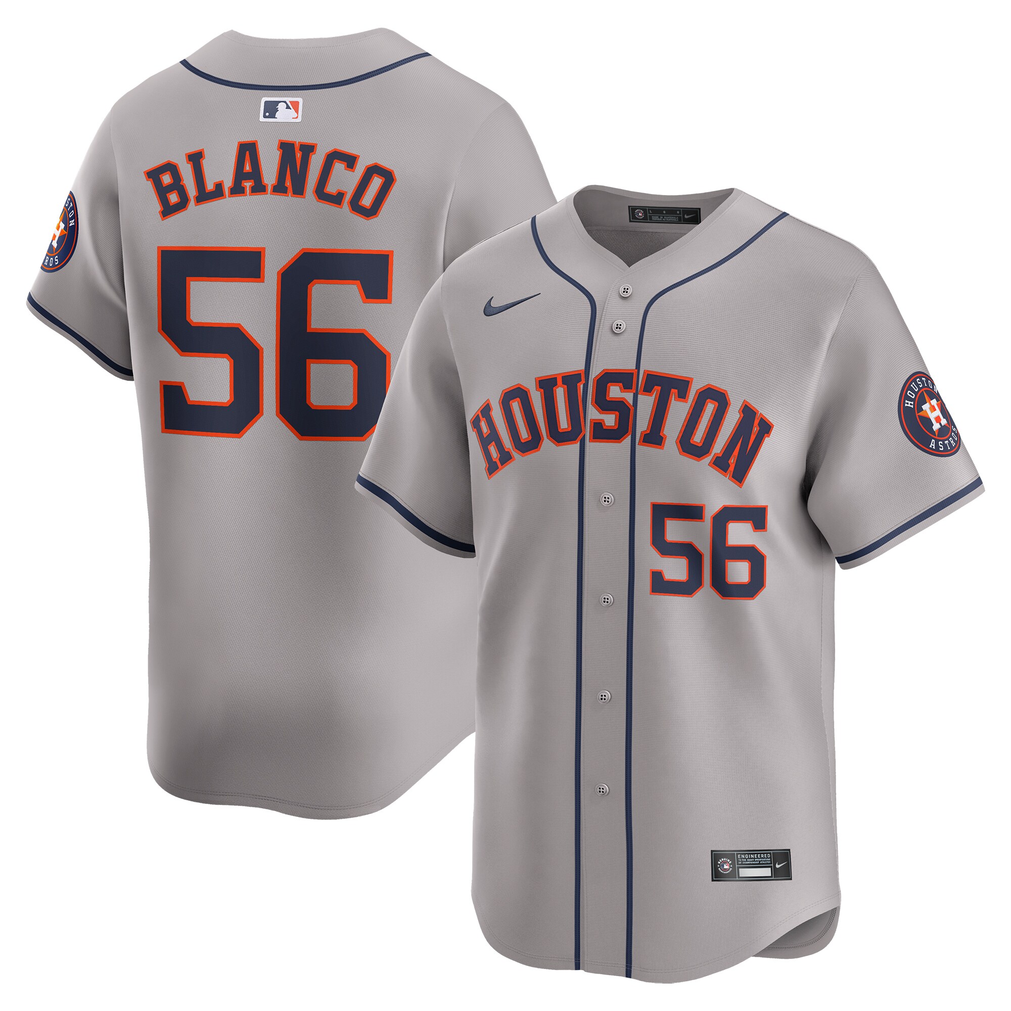 Ronel Blanco Houston Astros Away Limited Player Baseball Jersey - Gray
