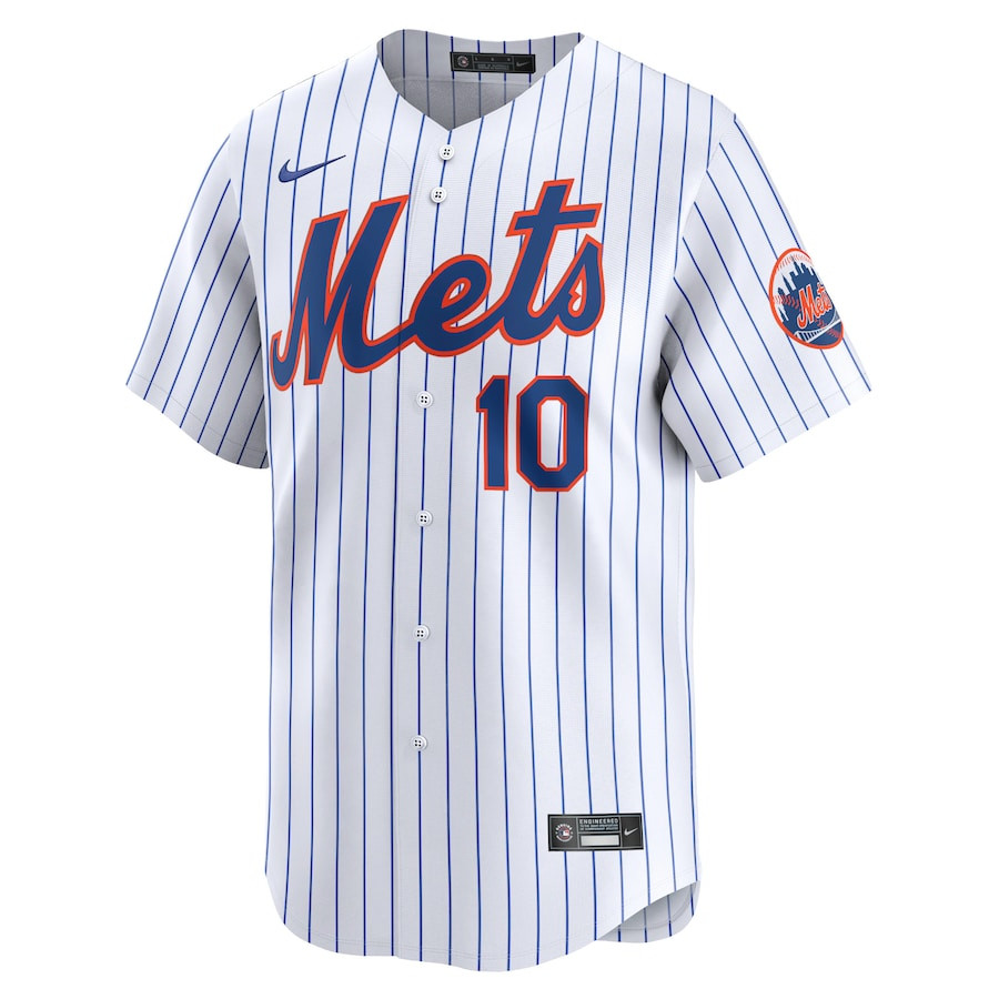 Alternative view of Ronny Mauricio 10 New York Mets Home Limited Player Men Baseball Jersey - White 