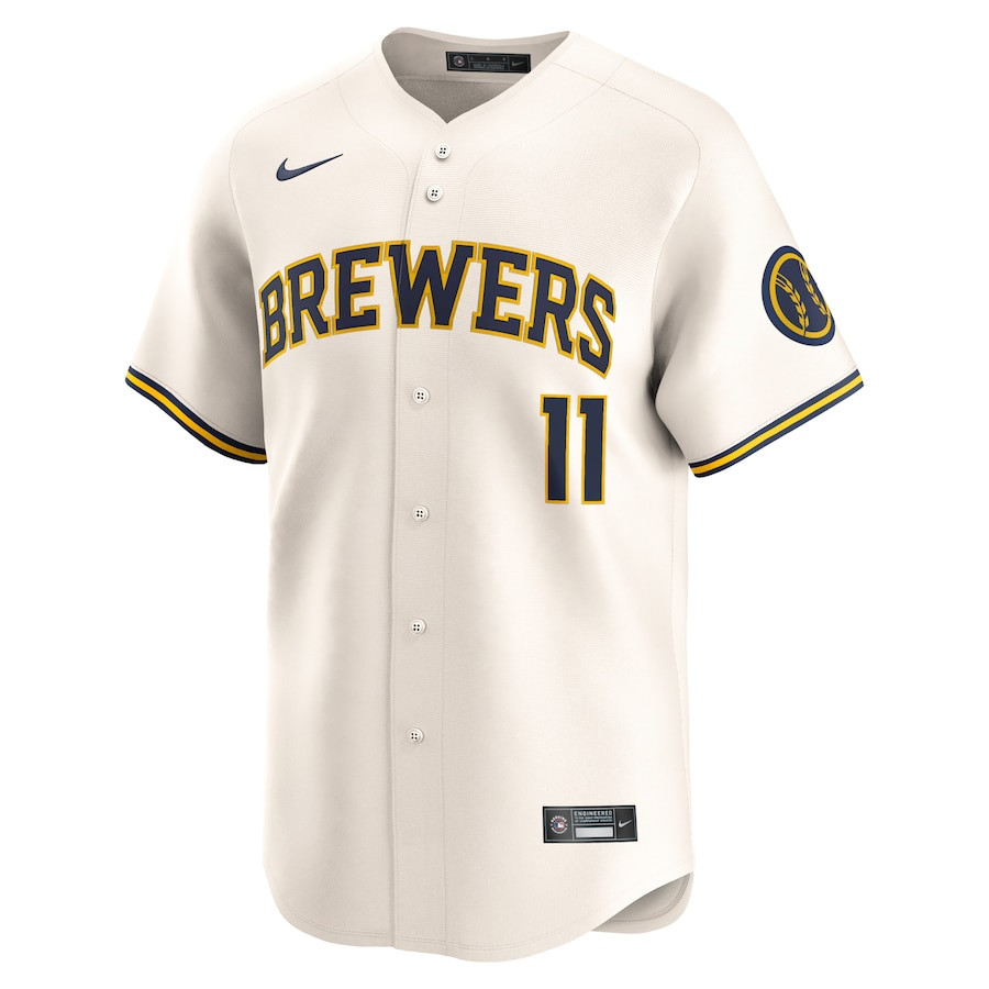 Alternative view of Rowdy Tellez 11 Milwaukee Brewers Home Limited Player Men Baseball Jersey - Cream 