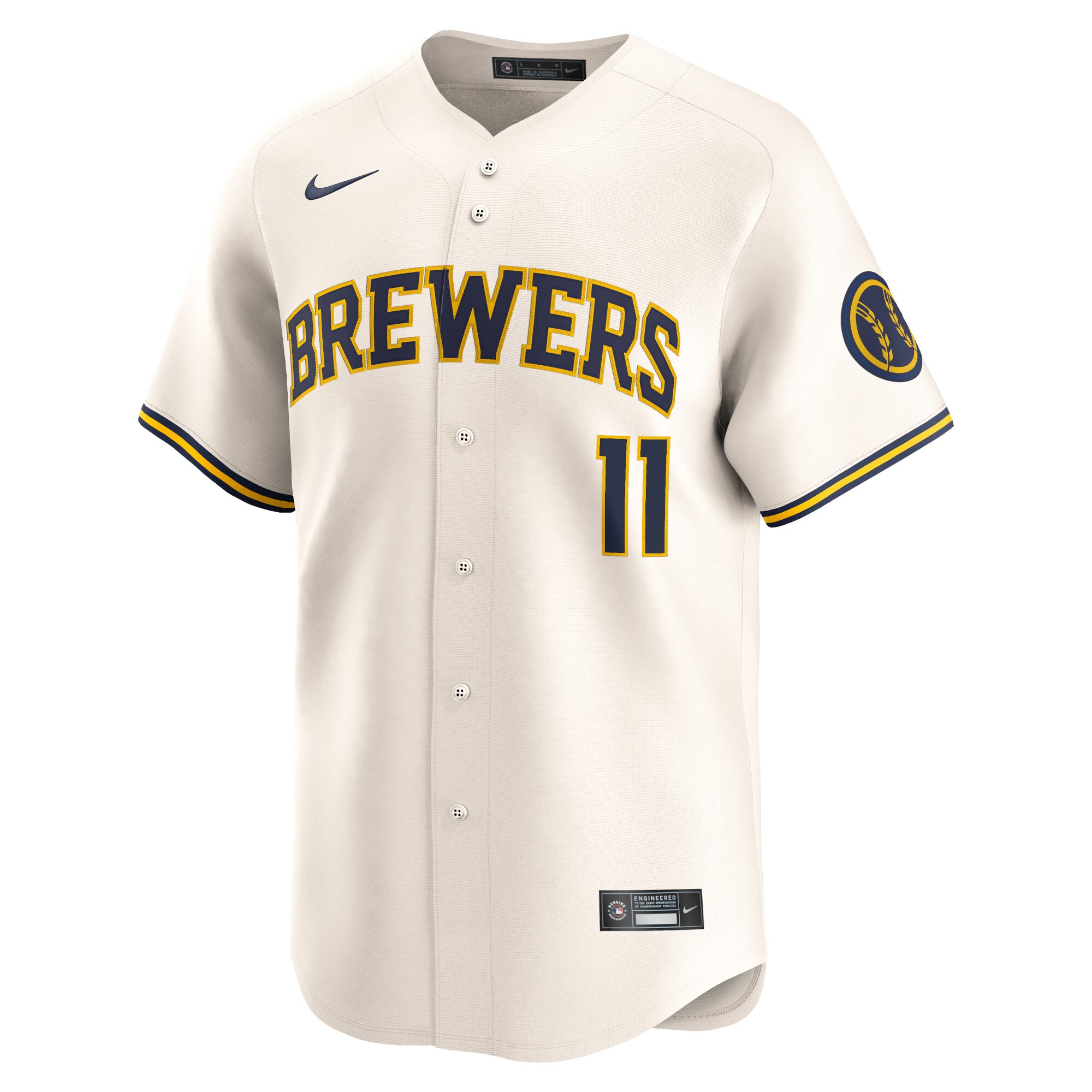 Alternative view of Rowdy Tellez Milwaukee Brewers Home Limited Player Baseball Jersey - Cream