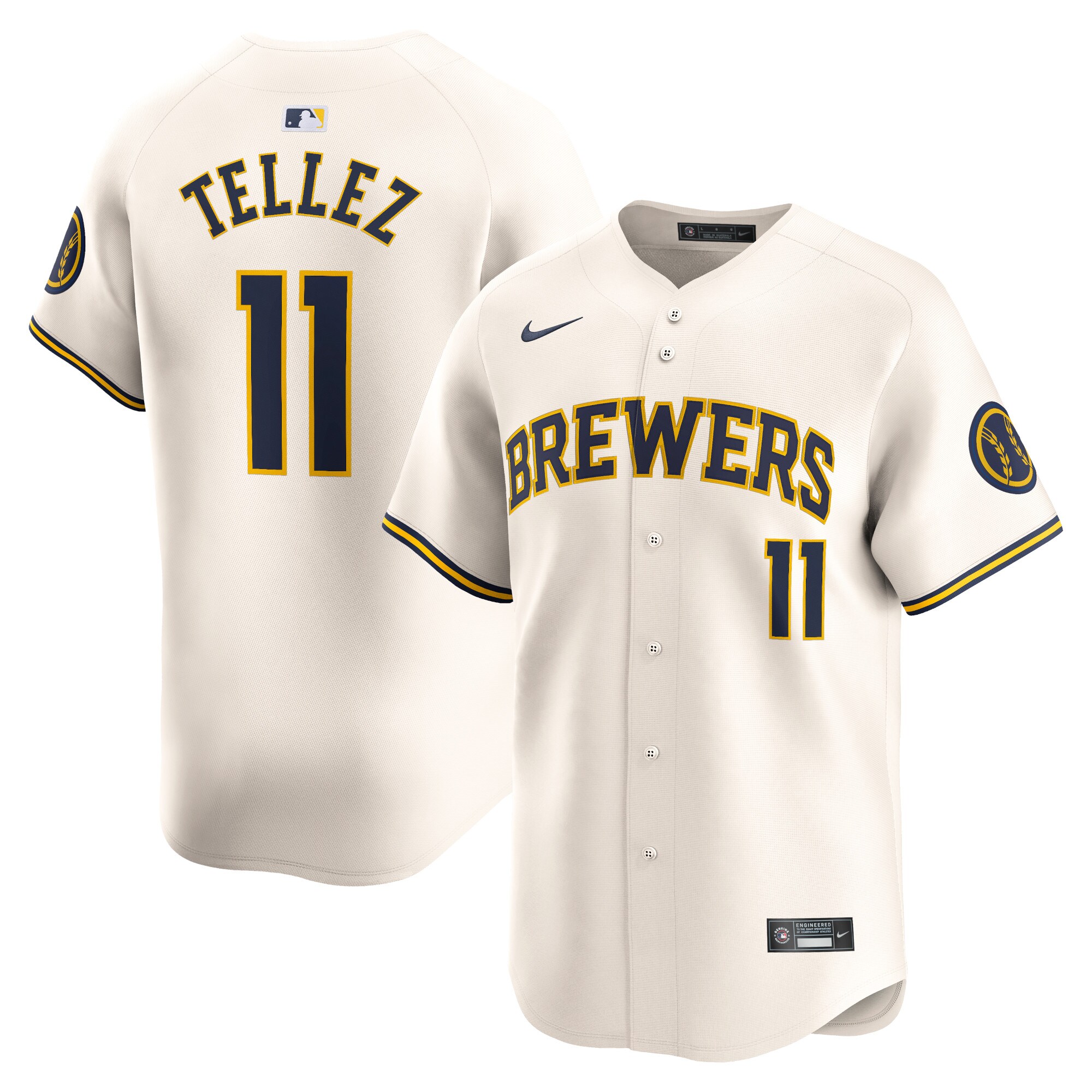 Rowdy Tellez Milwaukee Brewers Home Limited Player Baseball Jersey - Cream