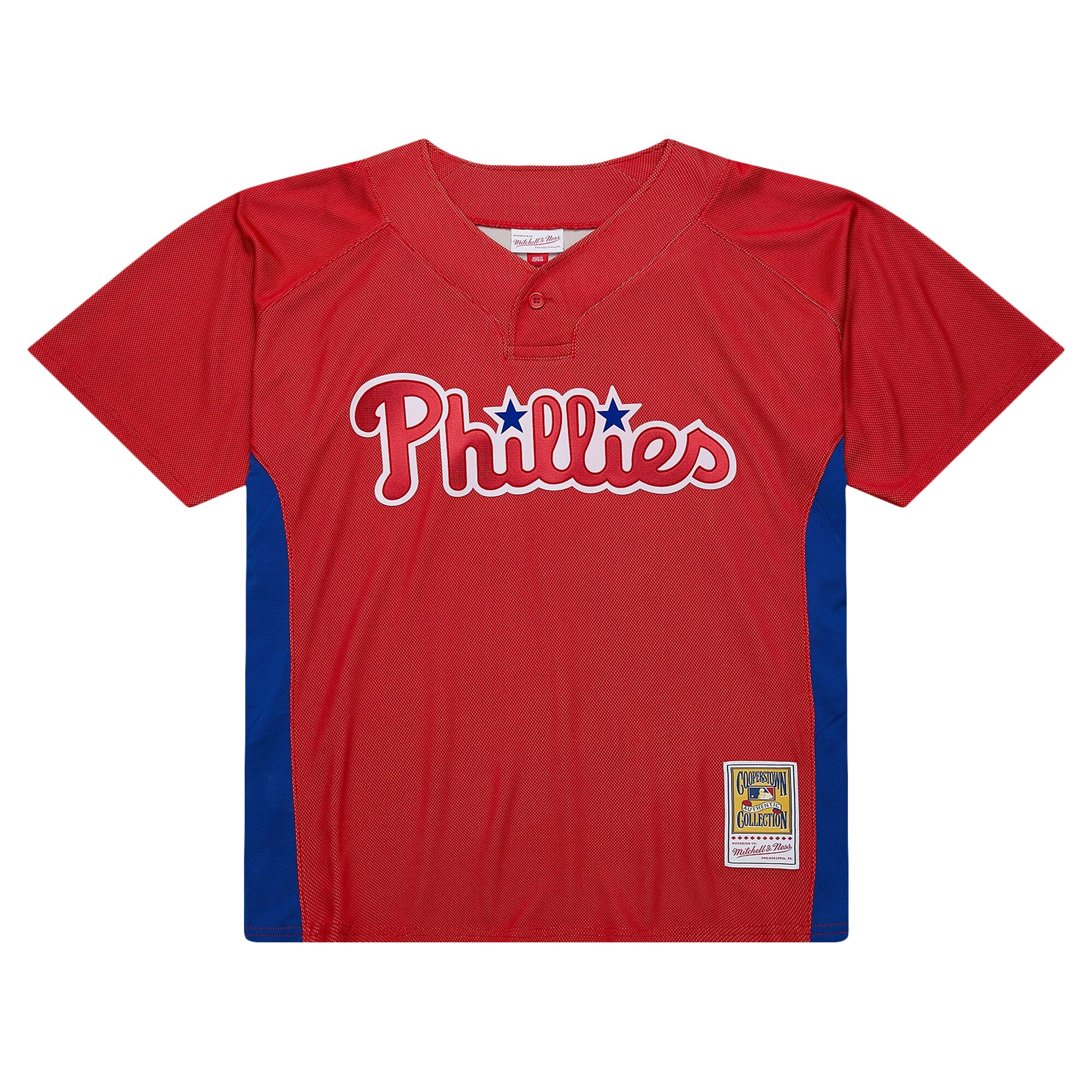 Alternative view of Roy Halladay Philadelphia Phillies Mitchell & Ness Cooperstown Collection 2010 Batting Practice Baseball Jersey - Red
