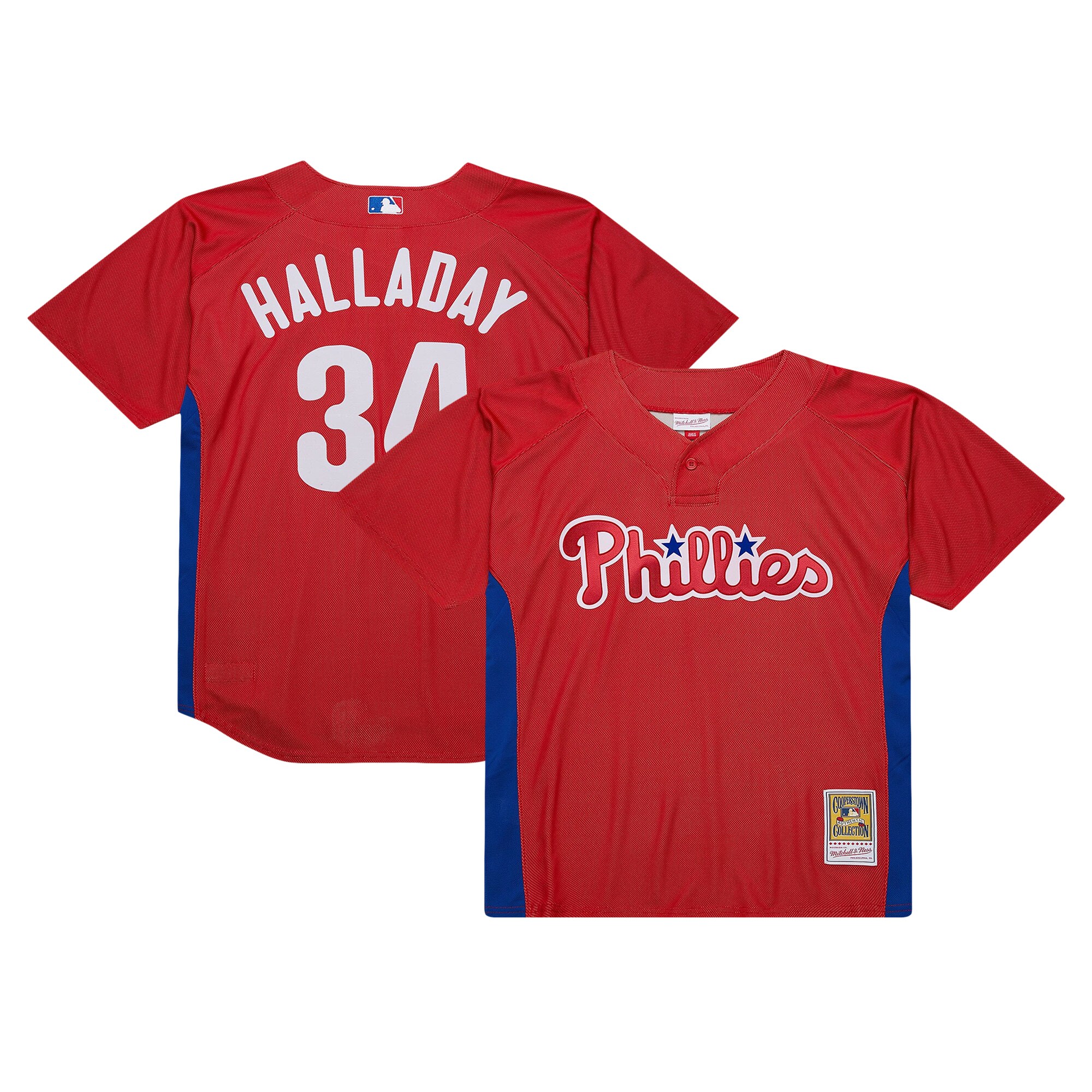 Roy Halladay Philadelphia Phillies Mitchell & Ness Cooperstown Collection 2010 Batting Practice Baseball Jersey - Red