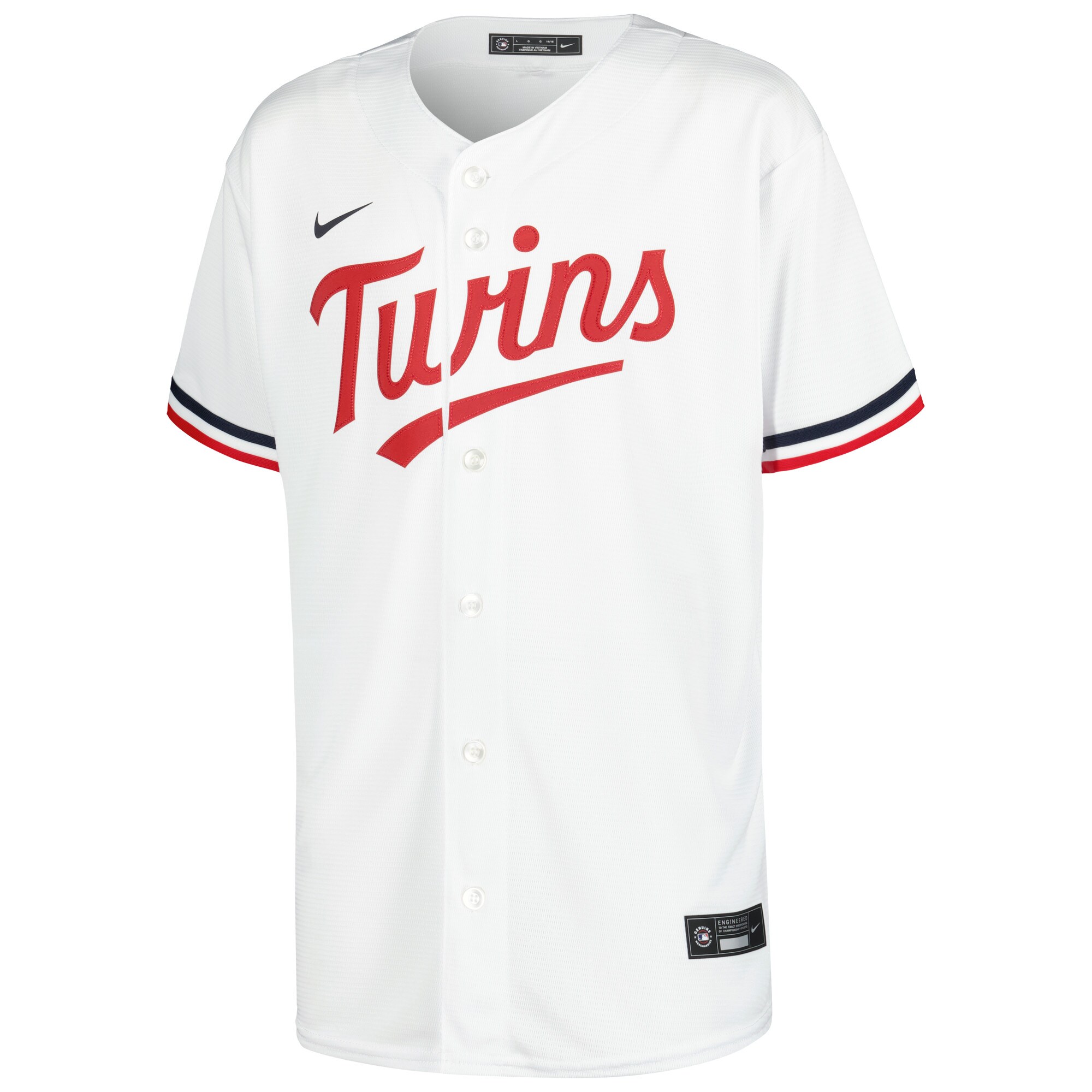 Alternative view of Royce Lewis Minnesota Twins Youth Home Replica Player Baseball Jersey - White