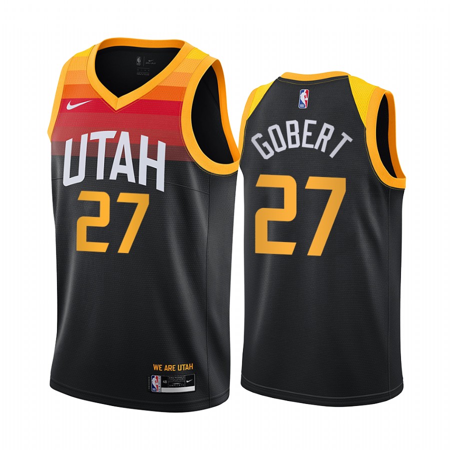 Rudy Gobert Utah Jazz 2020-21 Black City Basketball Jersey New Uniform