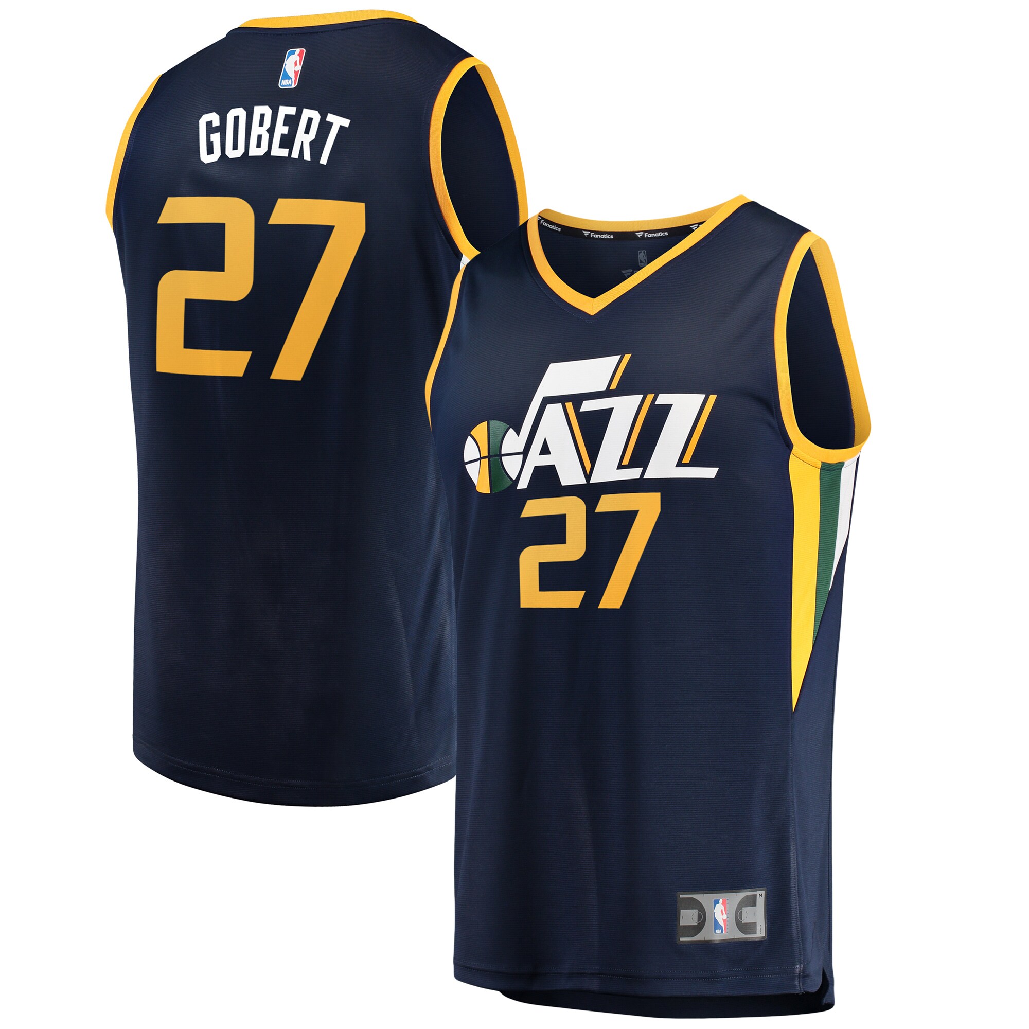 Alternative view of Rudy Gobert Utah Jazz Fanatics Branded Fast Break Replica Basketball Jersey Navy - Icon Edition