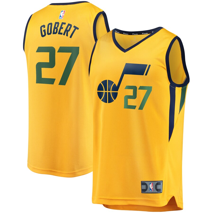 Rudy Gobert Utah Jazz Fanatics Branded Fast Break Replica Player Basketball Jersey Gold - Statement Edition