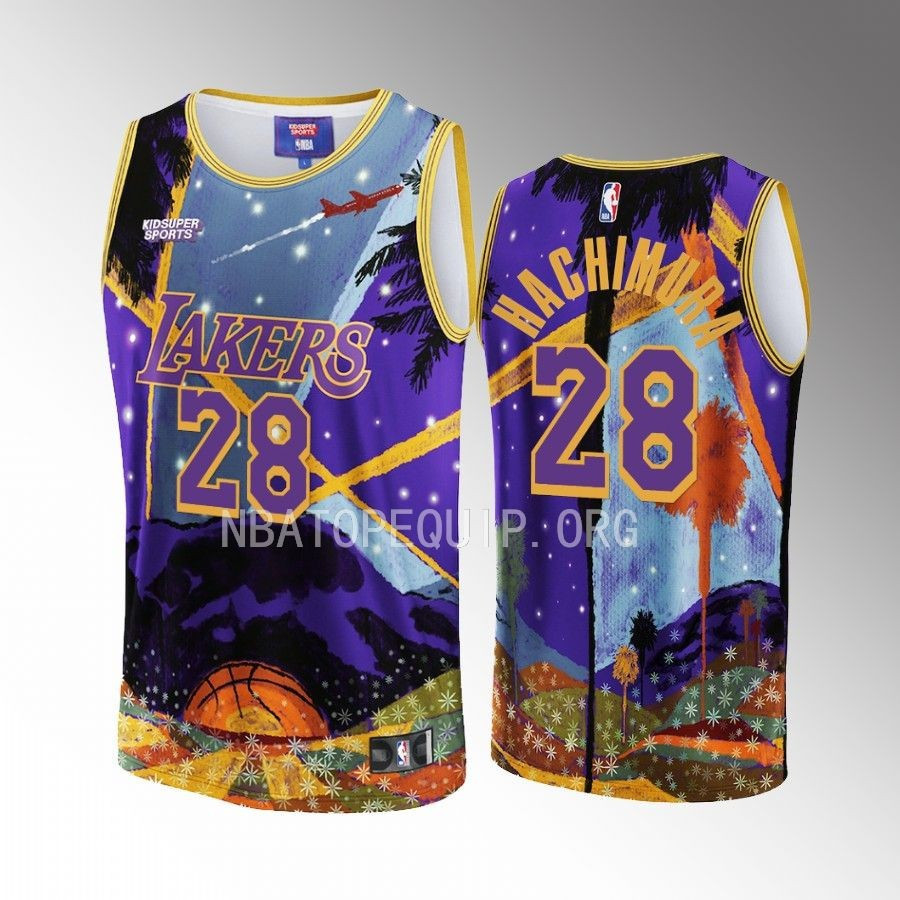 Rui Hachimura 28 Los Angeles Lakers NBA & KidSuper Studios Unisex Hometown Basketball Jersey - JS525 