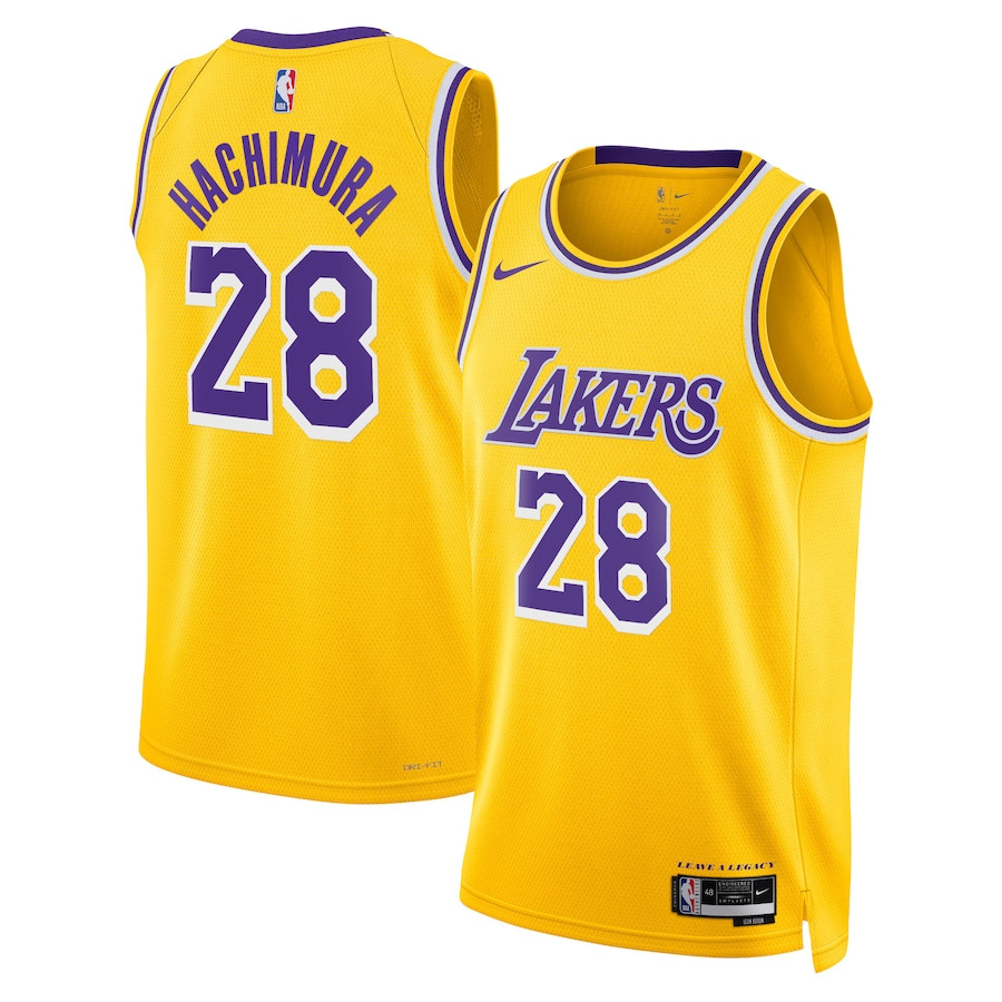 Rui Hachimura 28 Los Angeles Lakers Unisex Swingman Basketball Jersey - Icon Edition - Gold - JS470 
