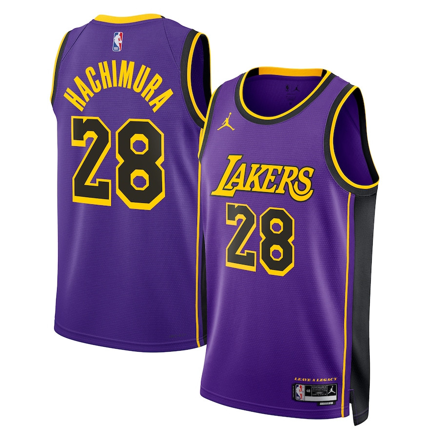 Rui Hachimura 28 Los Angeles Lakers Unisex Swingman Basketball Jersey - Statement Edition - Purple - JS737 