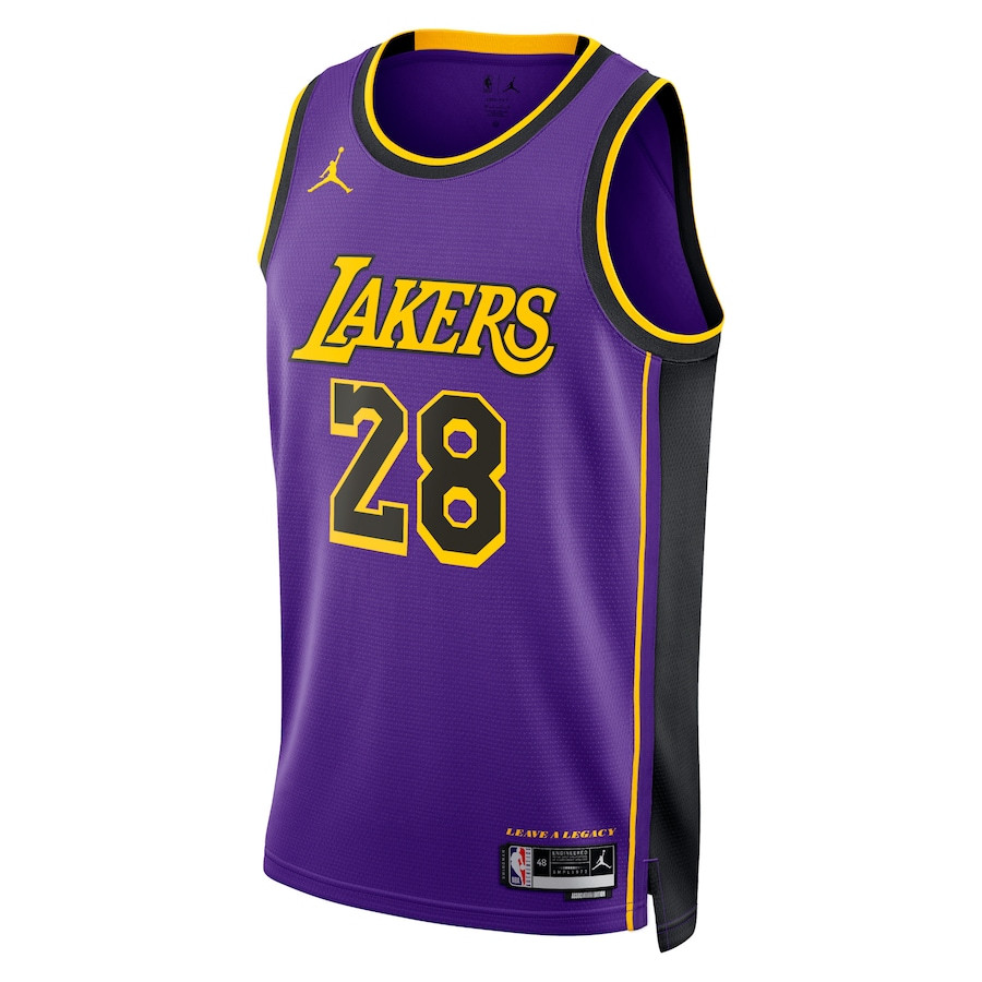 Alternative view of Rui Hachimura 28 Los Angeles Lakers Unisex Swingman Basketball Jersey - Statement Edition - Purple - JS737 
