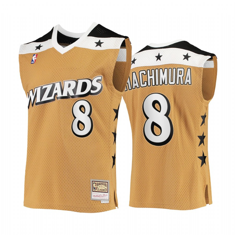 Rui Hachimura 8 Washington Wizards Rare Vintage Gold Basketball Jersey HWC Stars - JS245 