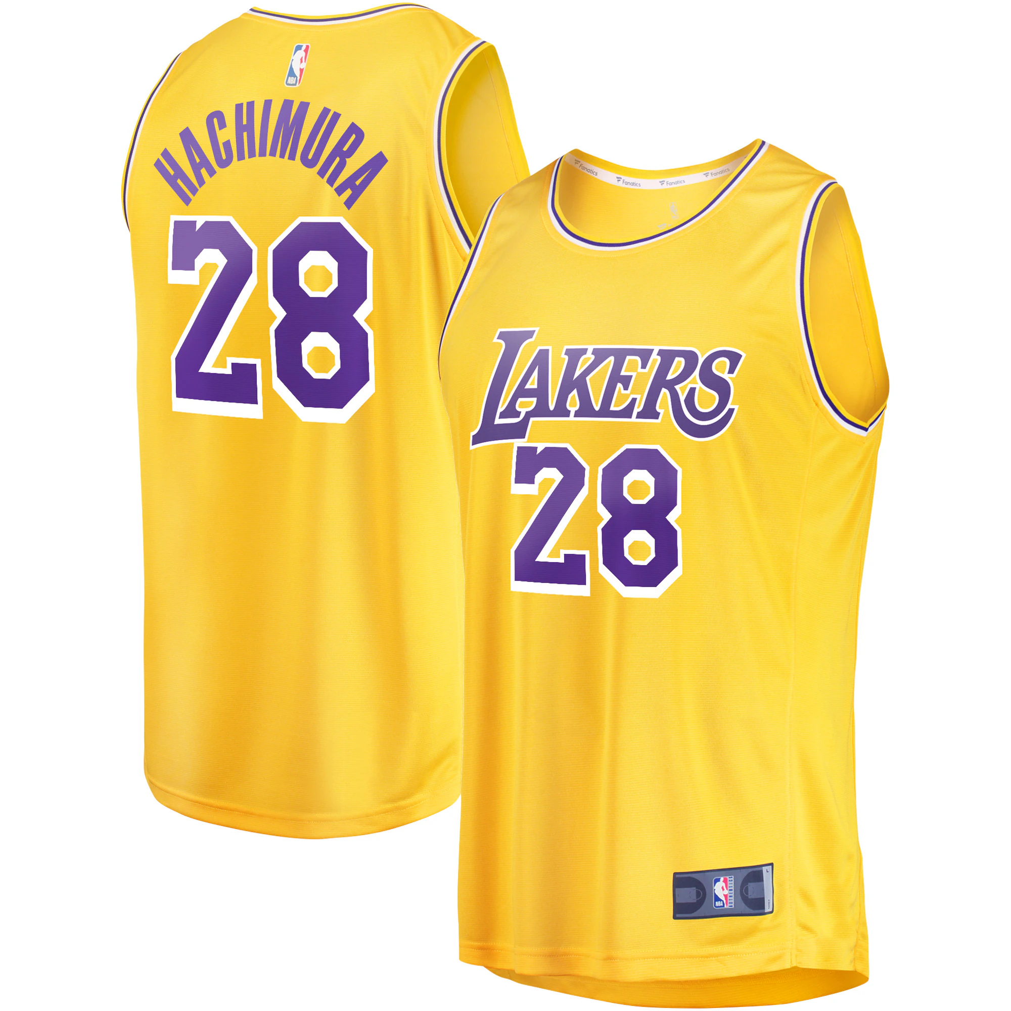 Rui Hachimura Los Angeles Lakers Fanatics Branded Youth Fast Break Player Basketball Jersey - Icon Edition - Gold