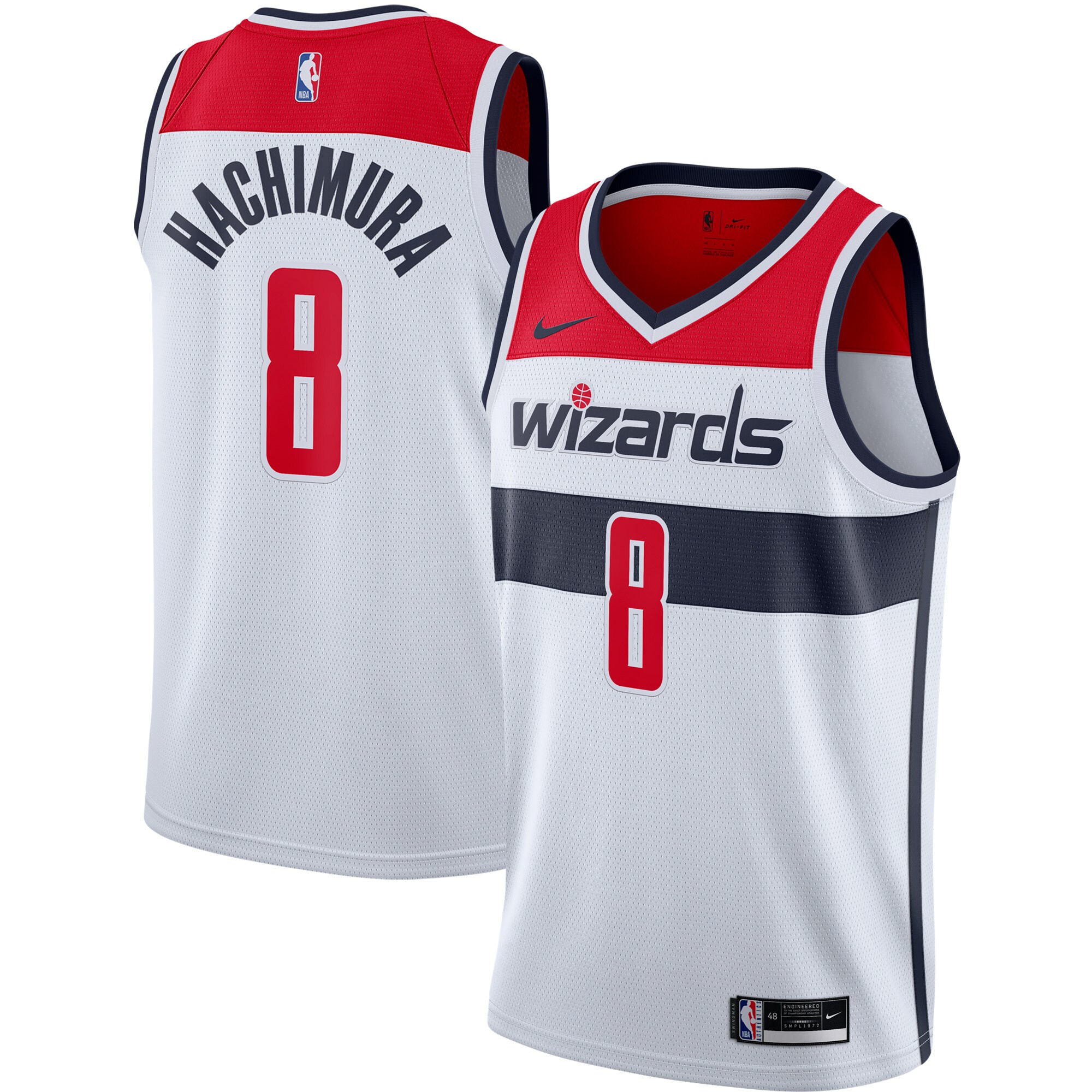 Rui Hachimura Washington Wizards 2020/21 Swingman Basketball Jersey – White – Association Edition