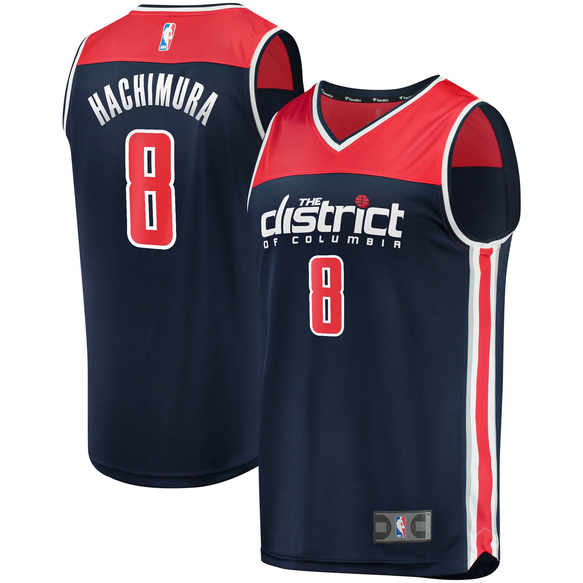 Alternative view of Rui Hachimura Washington Wizards Fanatics Branded 2019/20 Fast Break Replica Player Jersey - Statement Edition - Navy