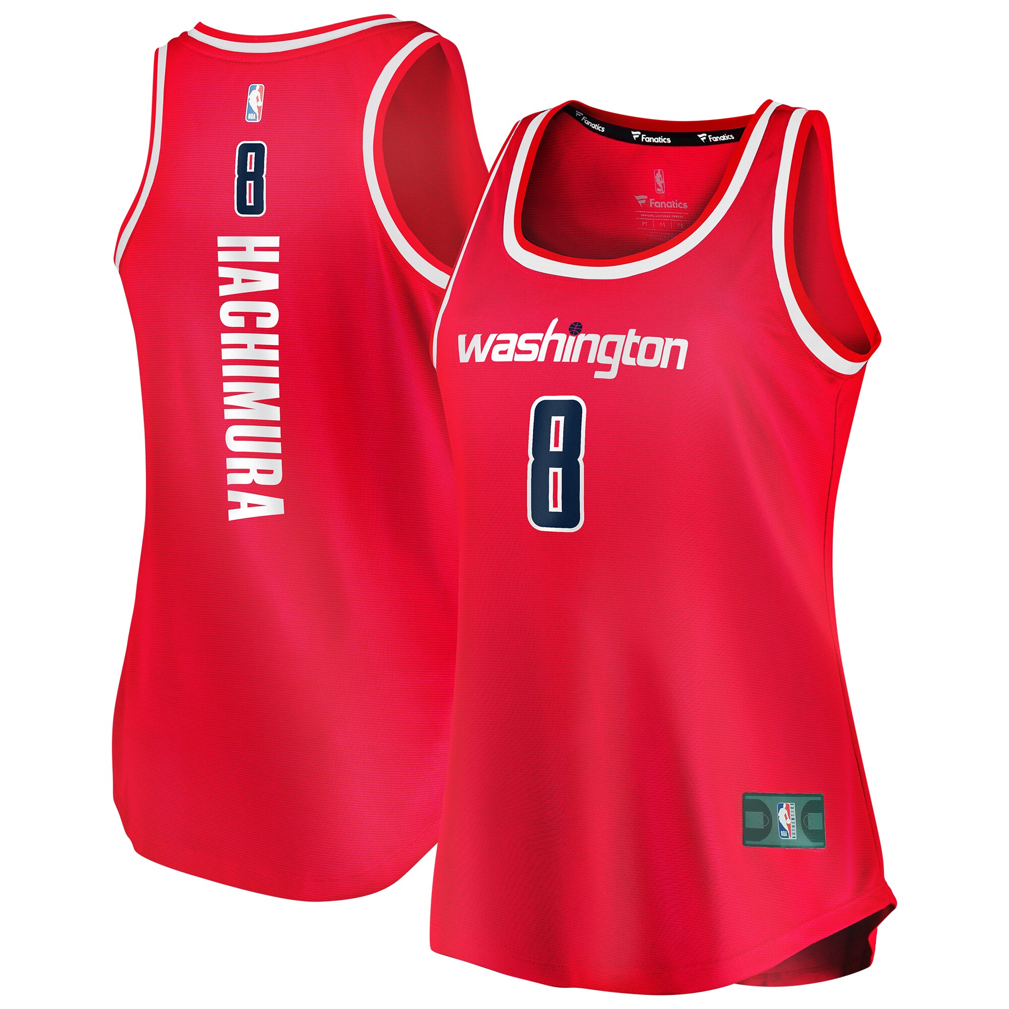 Alternative view of Rui Hachimura Washington Wizards Fanatics Branded Women's 2019/20 Fast Break Team Tank Jersey - Icon Edition - Red