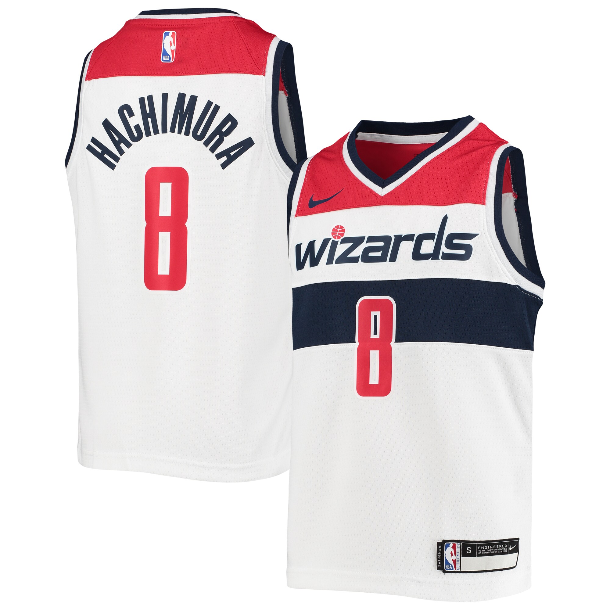 Alternative view of Rui Hachimura Washington Wizards Youth 2019/20 Swingman Basketball Jersey - Association Edition - White