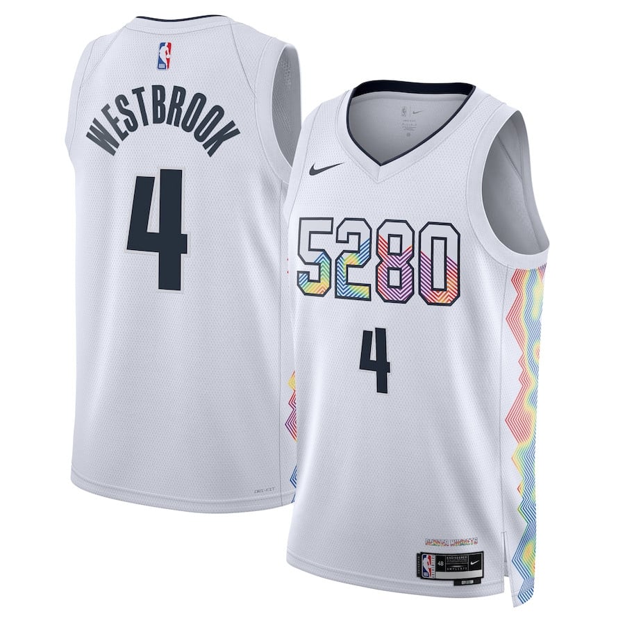 Russell Westbrook 4 Denver Nuggets Unisex 2024/25 Swingman Player Basketball Jersey - City Edition - White - JS768 