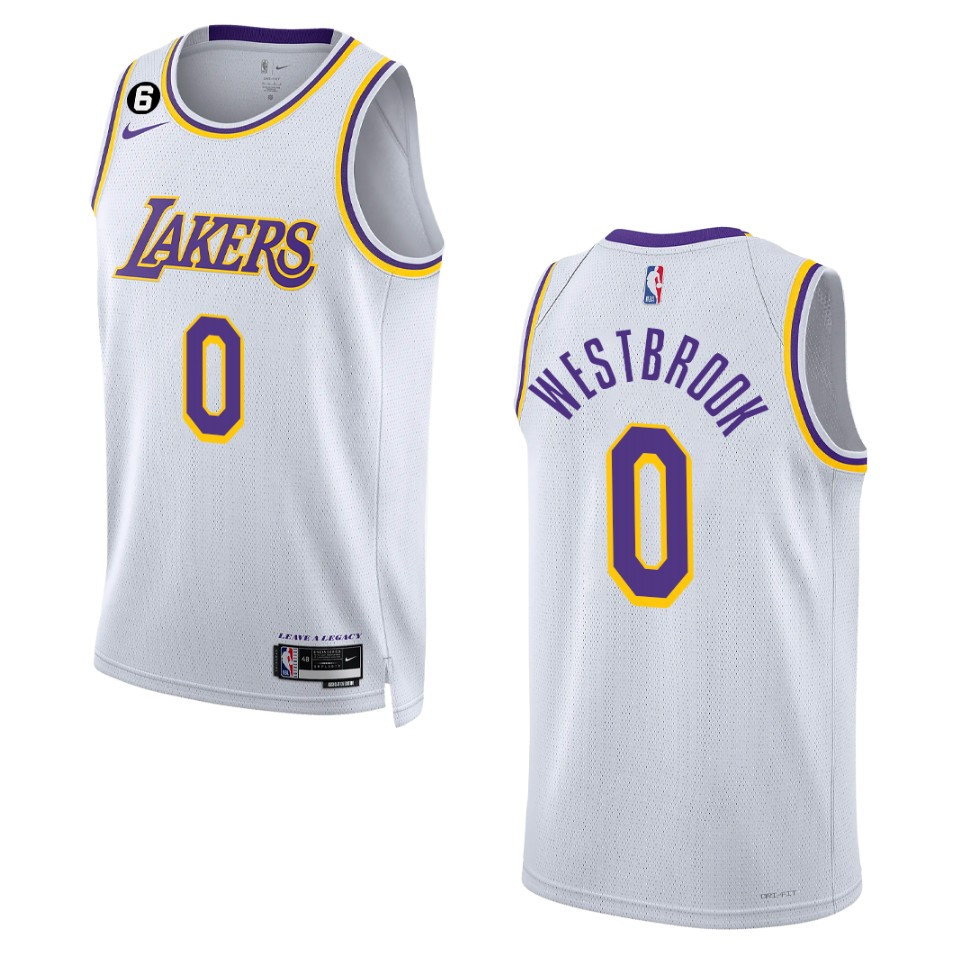 Russell Westbrook Association Edition Los Angeles Lakers 2022-23 White Swingman Basketball Jersey
