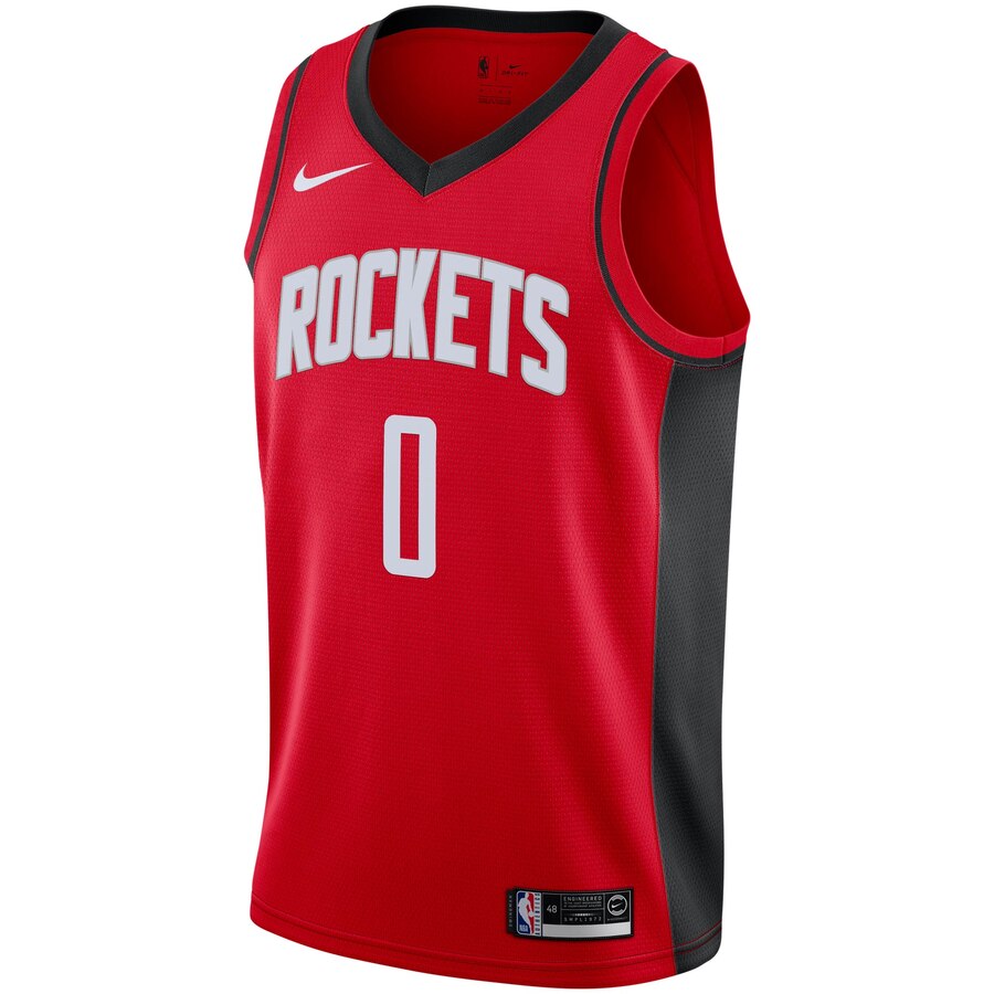 Alternative view of Russell Westbrook Houston Rockets 2019/2020 Swingman Basketball Jersey - Icon Edition - Red