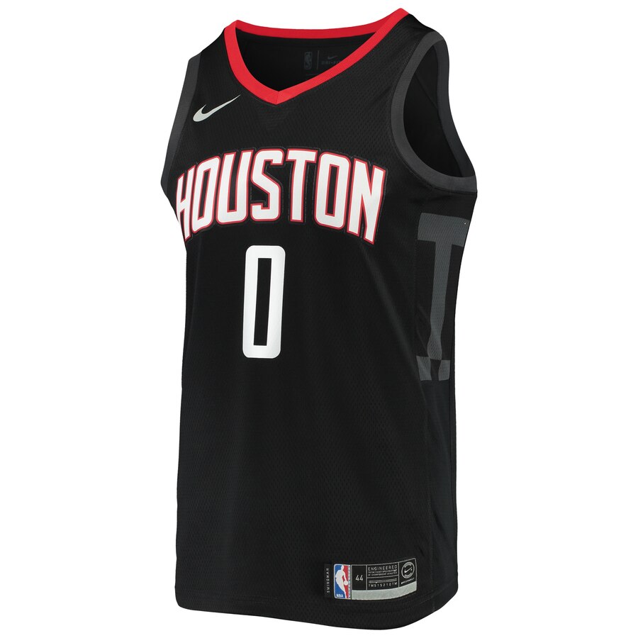 Alternative view of Russell Westbrook Houston Rockets 2019/2020 Swingman Basketball Jersey - Statement Edition - Black