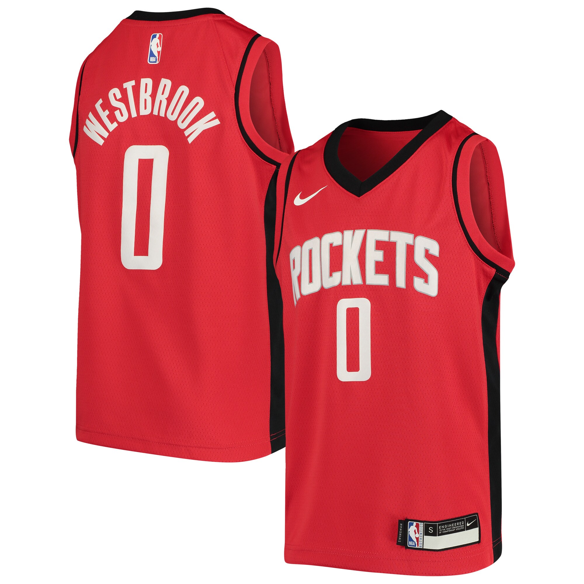 Alternative view of Russell Westbrook Houston Rockets Youth Swingman Basketball Jersey – Icon Edition – Red