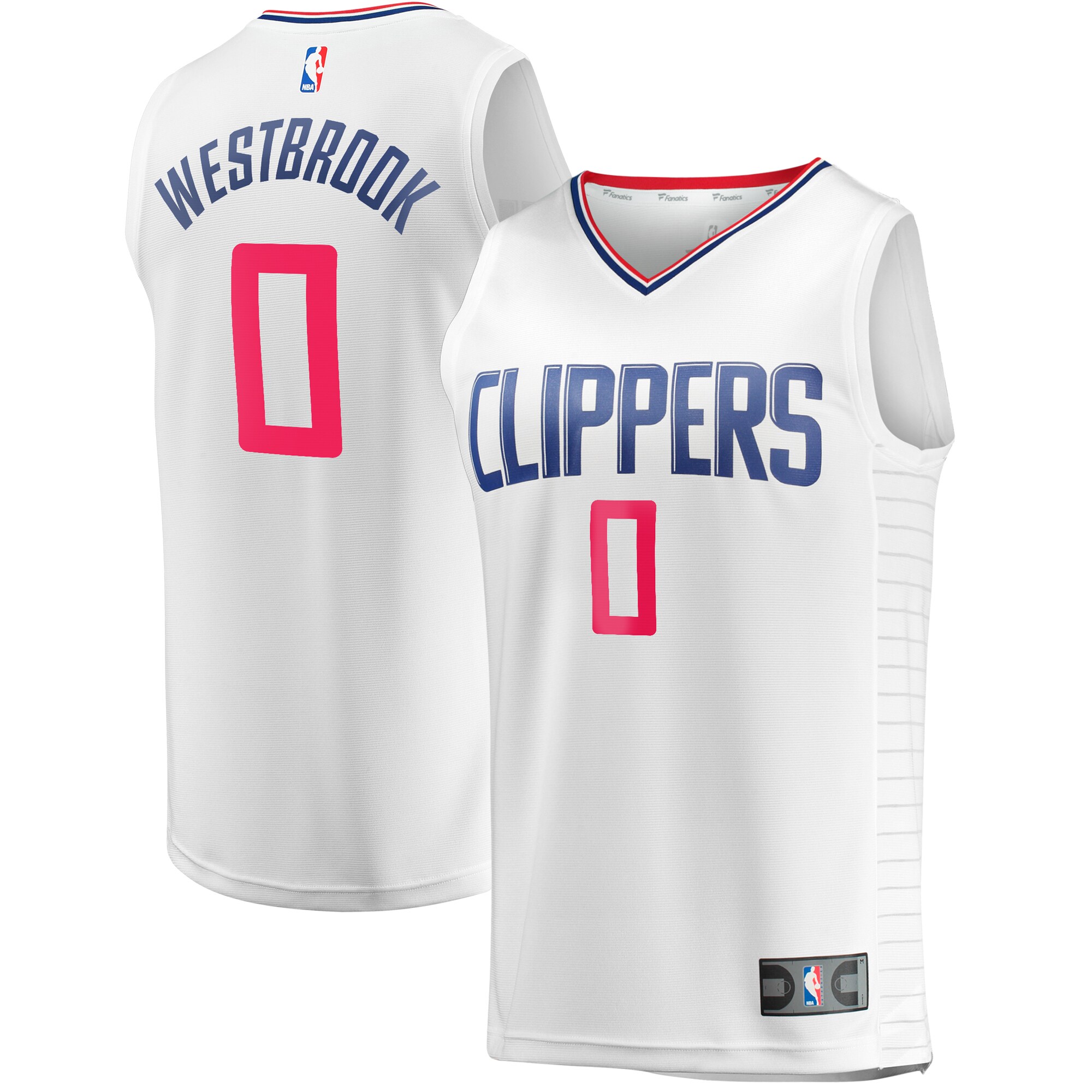 Russell Westbrook La Clippers Fanatics Fast Break Player Basketball Jersey - Association Edition - White