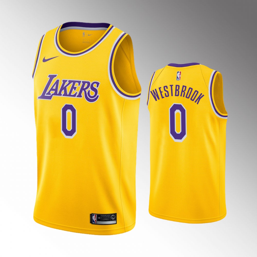 Russell Westbrook Los Angeles Lakers 2021 Icon Edition Gold Basketball Jersey