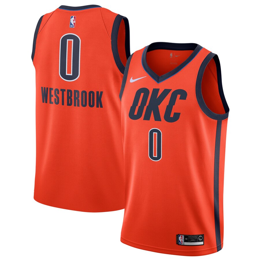 Russell Westbrook Oklahoma City Thunder 2018/19 Swingman Basketball Jersey Orange - Earned Edition