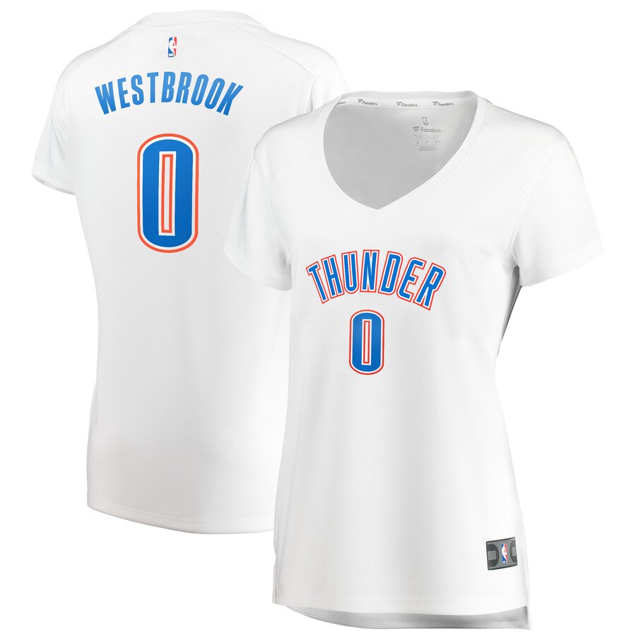 Russell Westbrook Oklahoma City Thunder Fanatics Branded Women's Fast Break Replica Basketball Jersey - Association Edition - White