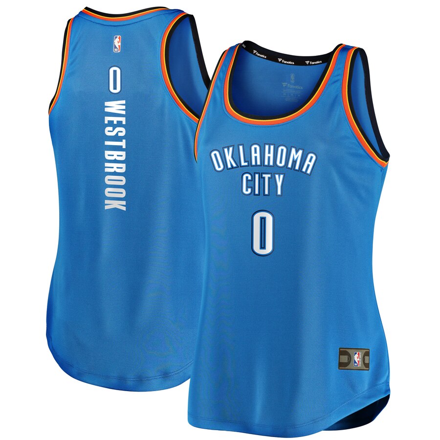 Russell Westbrook Oklahoma City Thunder Fanatics Branded Women's Fast Break Tank Basketball Jersey - Icon Edition - Blue