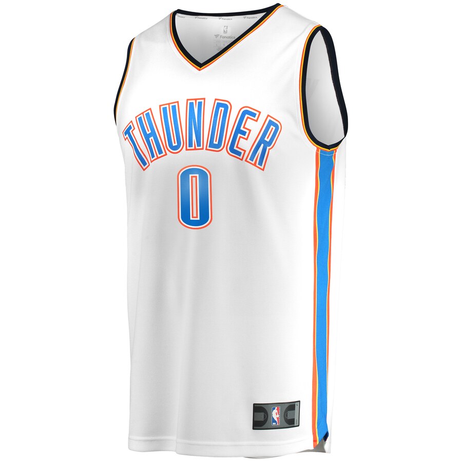 Alternative view of Russell Westbrook Oklahoma City Thunder Fanatics Branded Youth Fast Break Replica Basketball Jersey White - Association Edition