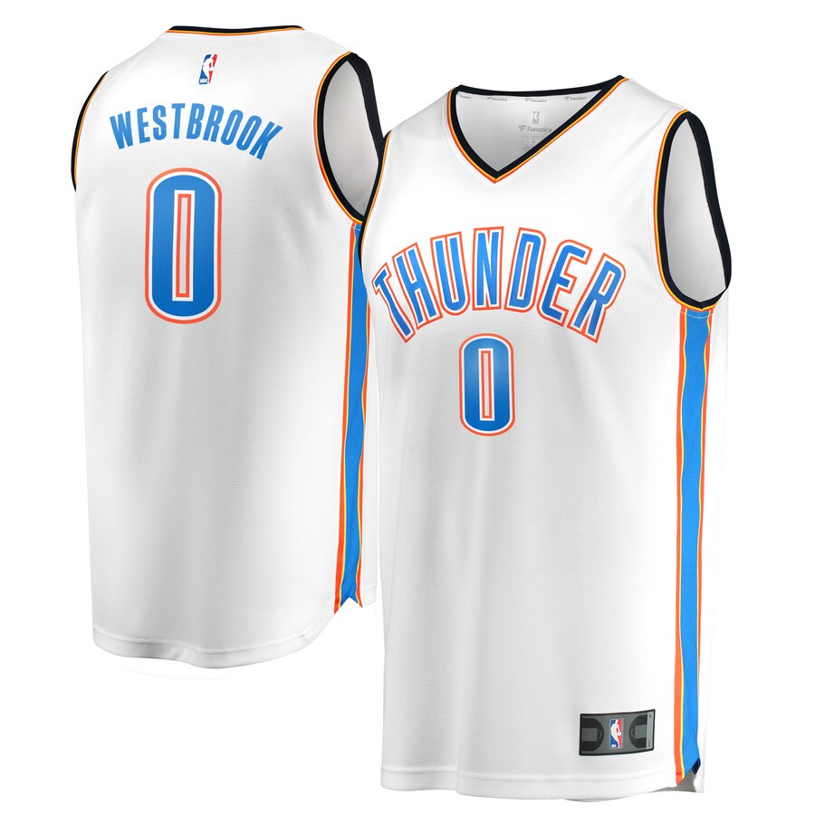 Russell Westbrook Oklahoma City Thunder Fanatics Branded Youth Fast Break Replica Basketball Jersey White - Association Edition