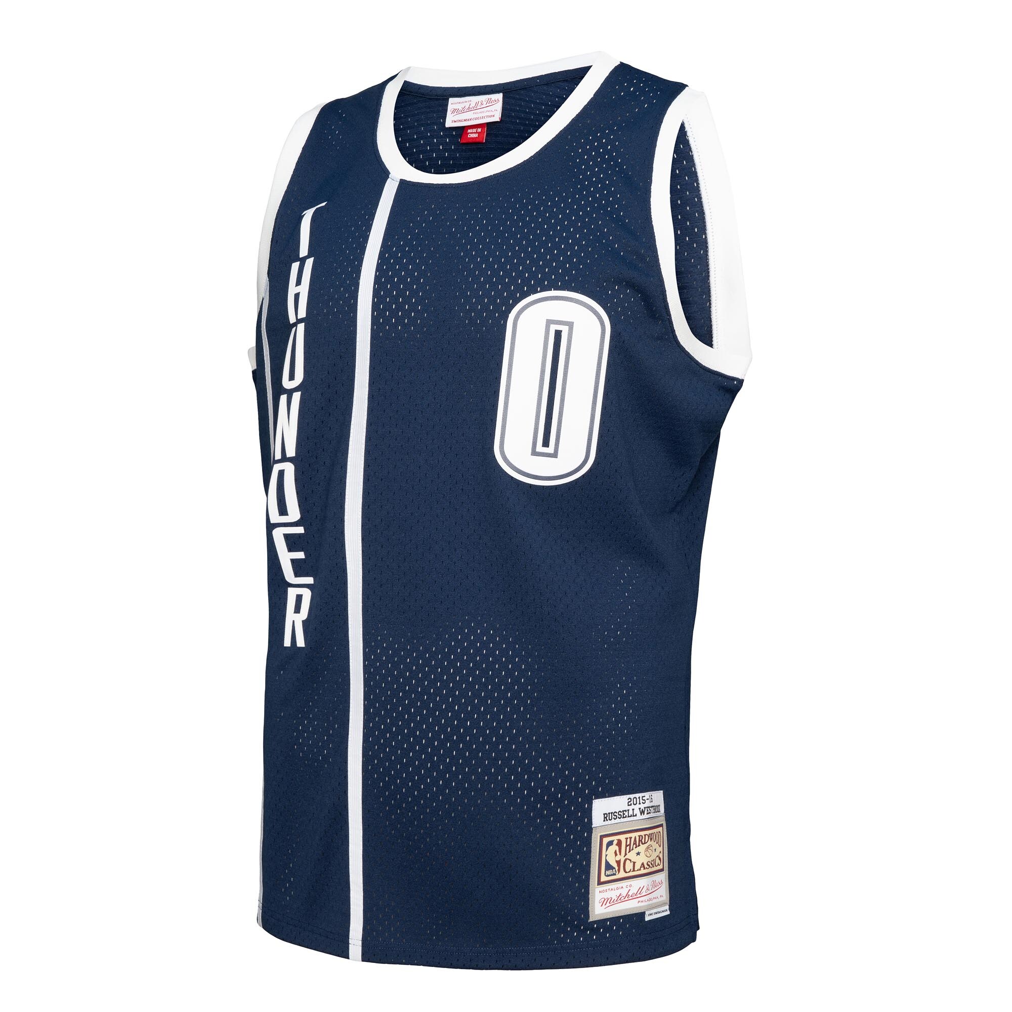 Alternative view of Russell Westbrook Oklahoma City Thunder Mitchell & Ness 2015/16 Swingman Basketball Jersey - Blue