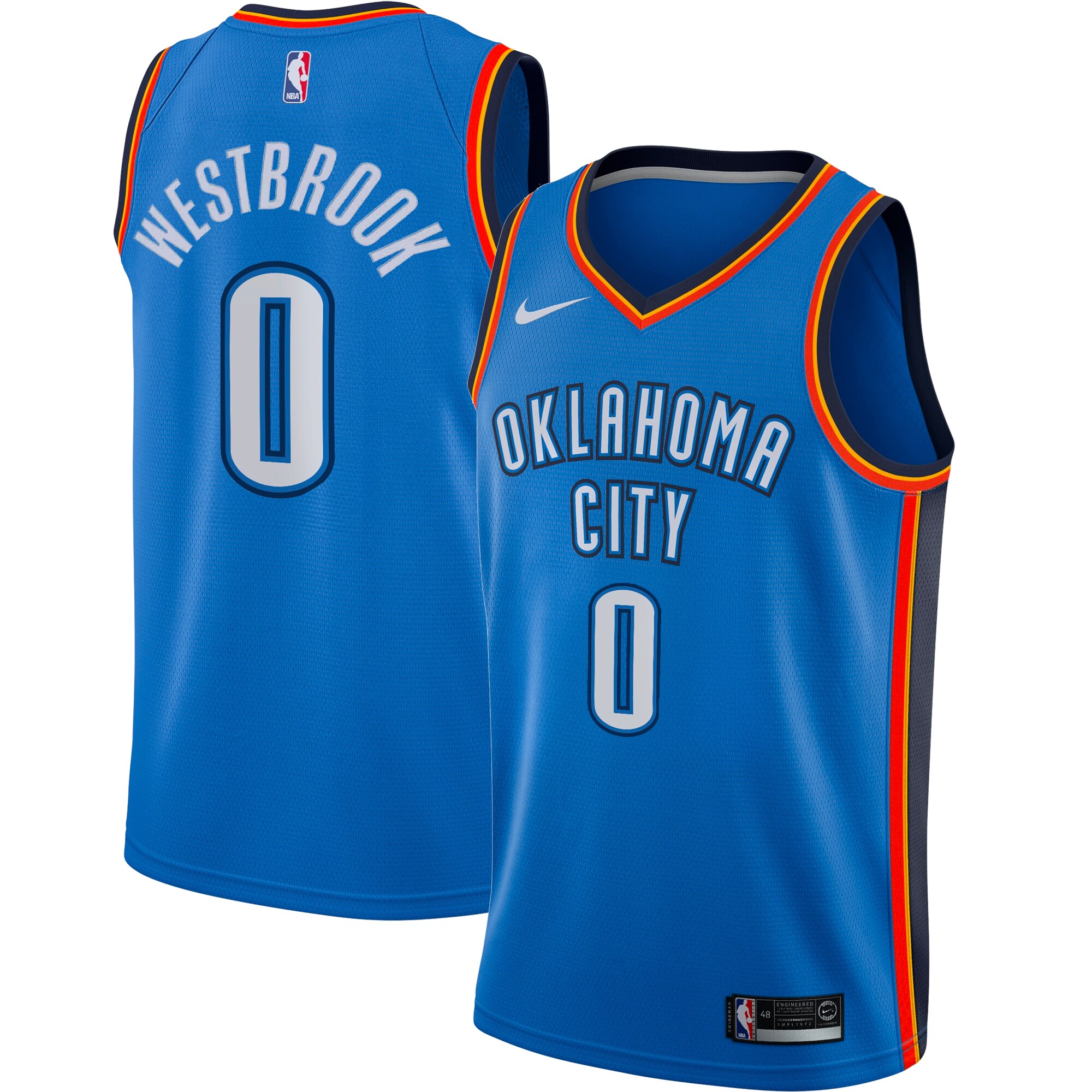 Russell Westbrook Oklahoma City Thunder Swingman Player Basketball Jersey - Icon Edition - Blue