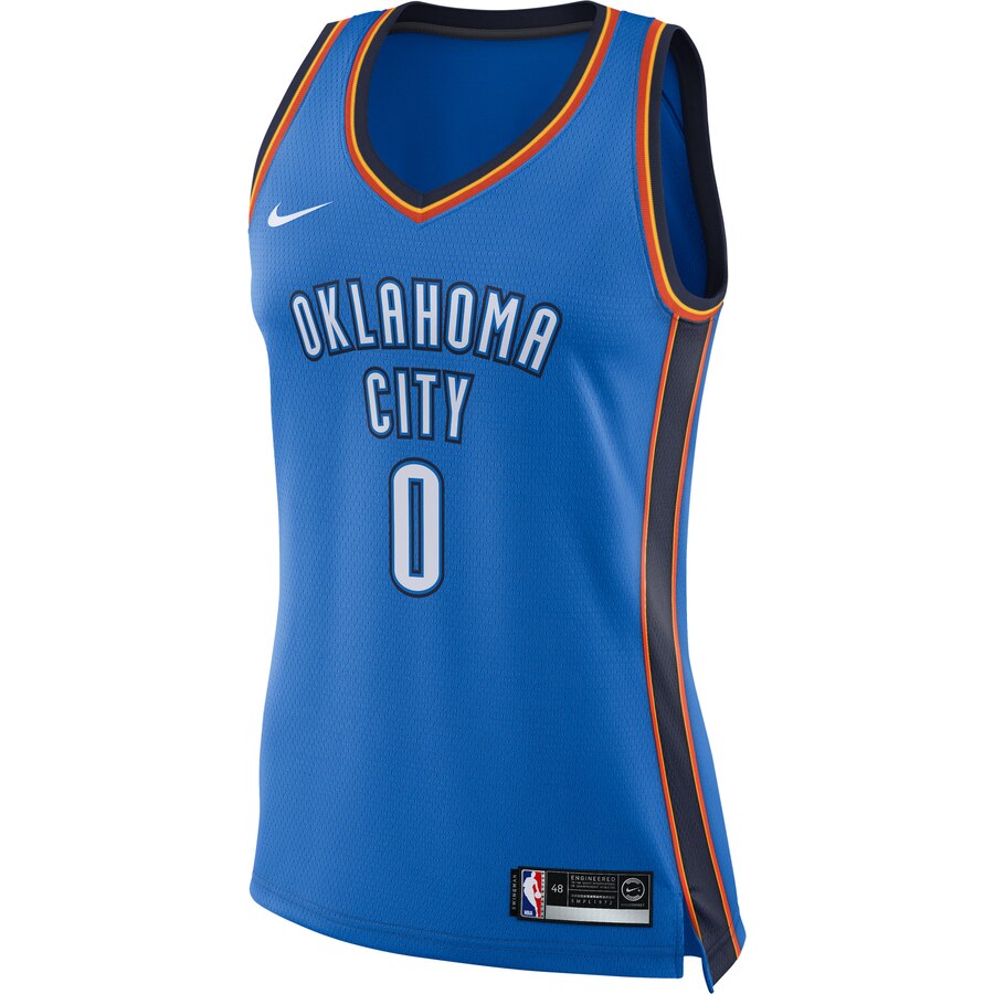 Alternative view of Russell Westbrook Oklahoma City Thunder Women's Swingman Basketball Jersey Blue - Icon Edition