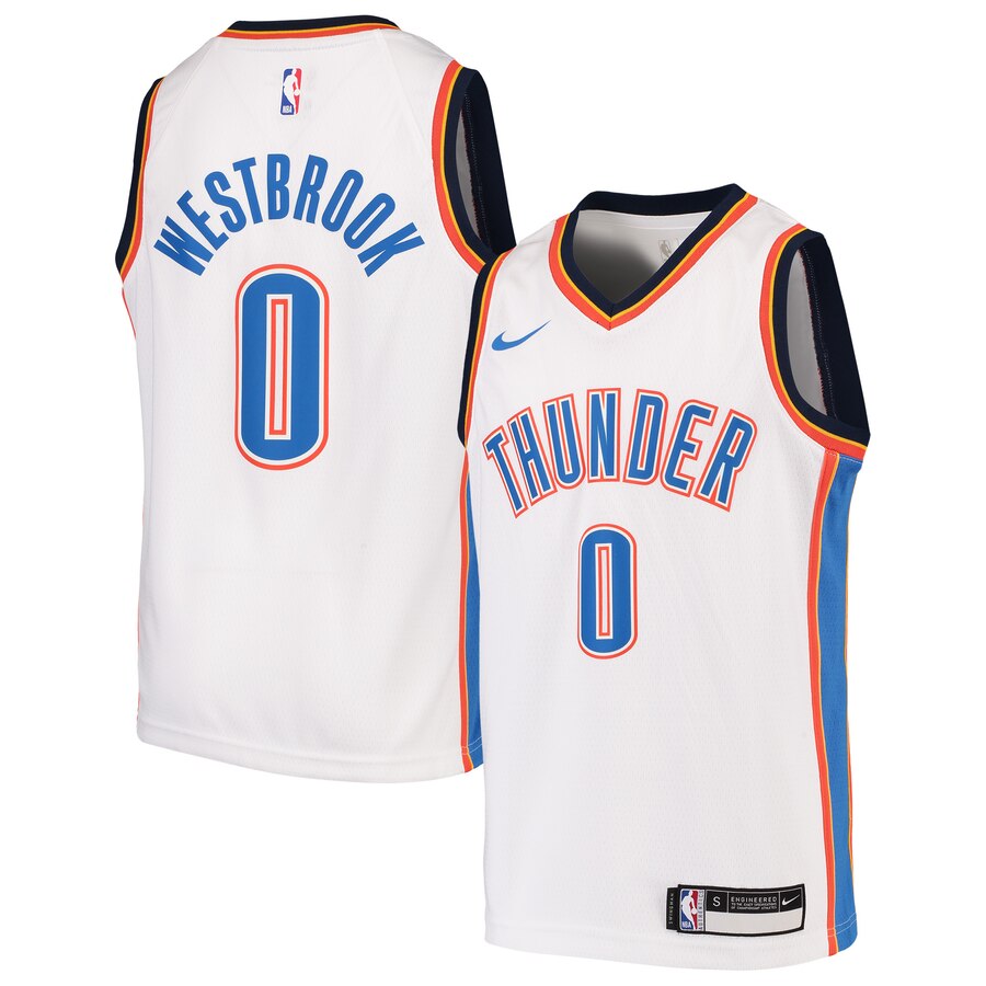 Russell Westbrook Oklahoma City Thunder Youth Swingman Basketball Jersey - White