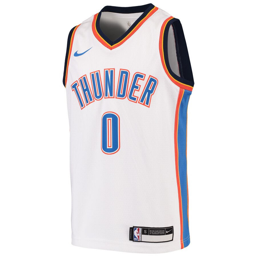 Alternative view of Russell Westbrook Oklahoma City Thunder Youth Swingman Basketball Jersey - White