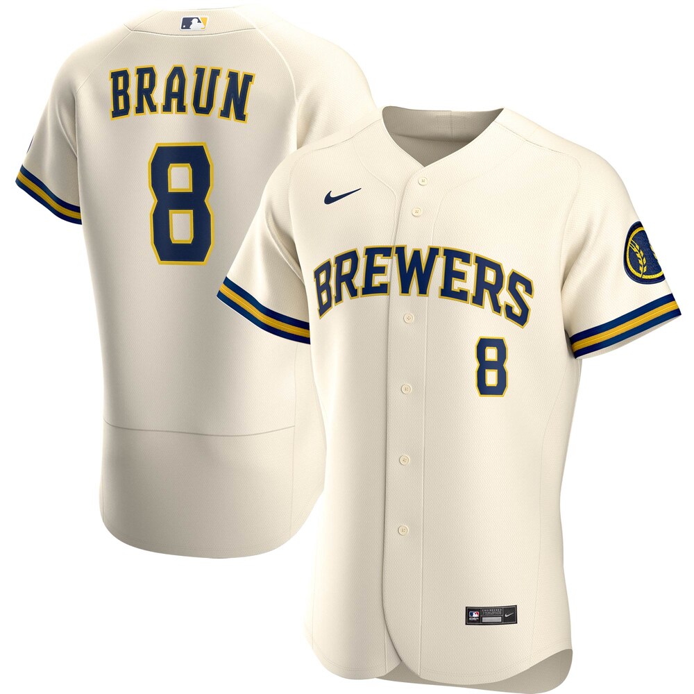 Ryan Braun Milwaukee Brewers Home 2020 Player Baseball Jersey - Cream