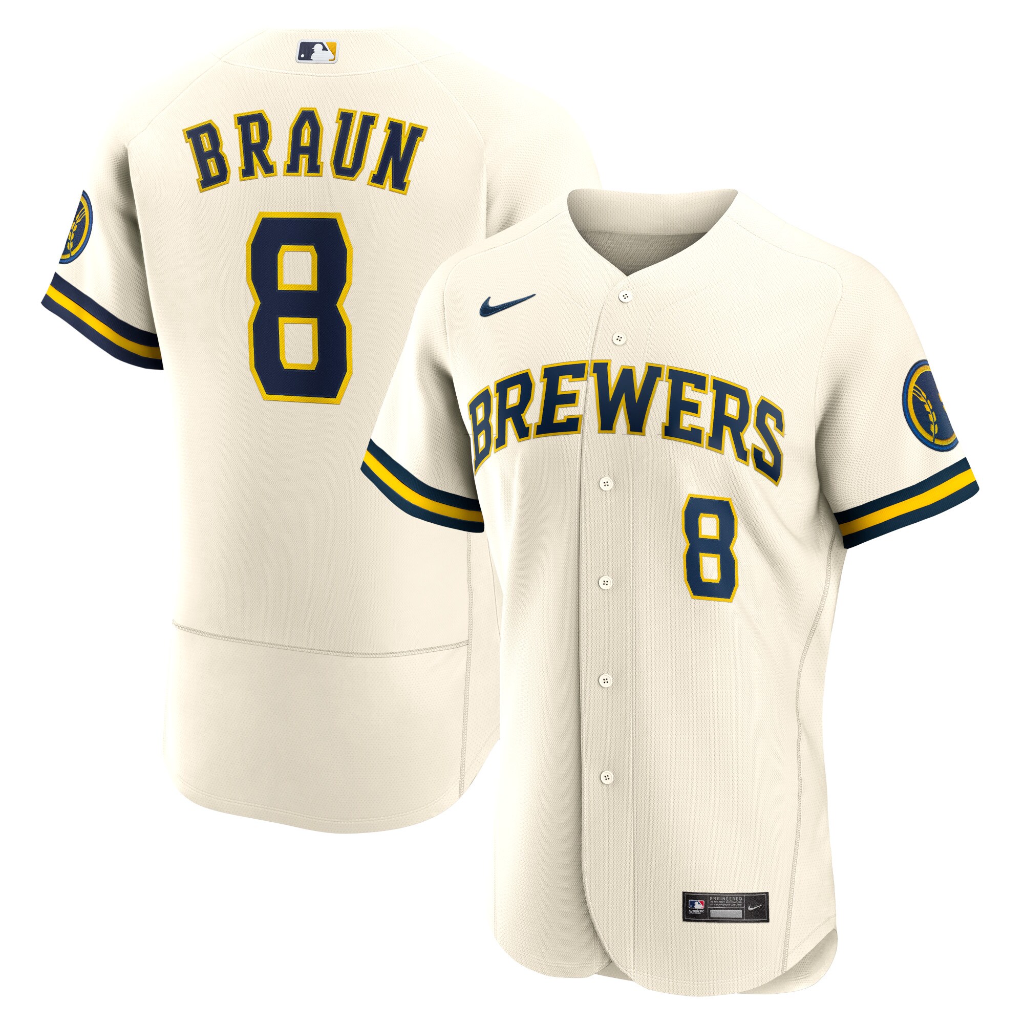 Ryan Braun Milwaukee Brewers Home Authentic Player Baseball Jersey - Cream