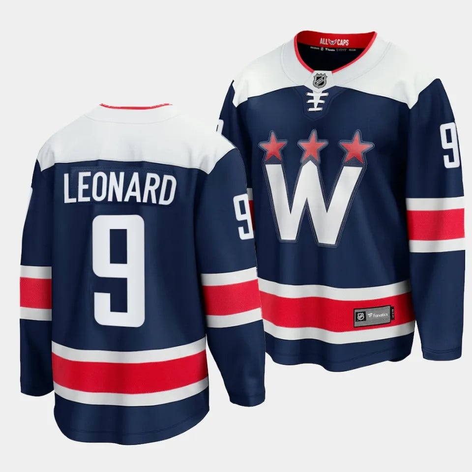 Ryan Leonard #9 Washington Capitals 2023 Draft Alternate Men Hockey Jersey - Navy - JS730 